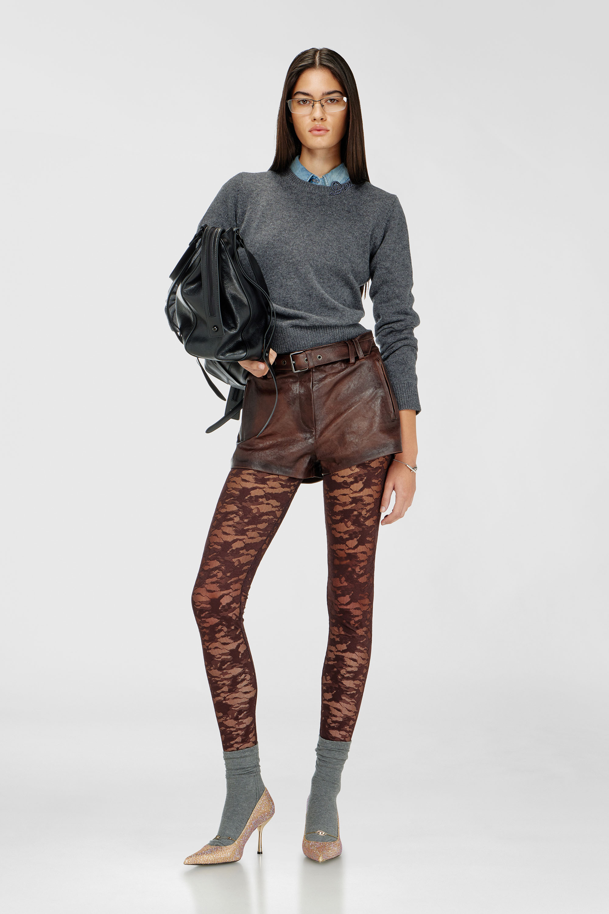 Diesel - HAYLEY-UTLT, Leggings en dentelle nylon camouflage Femme in ToBeDefined - 5