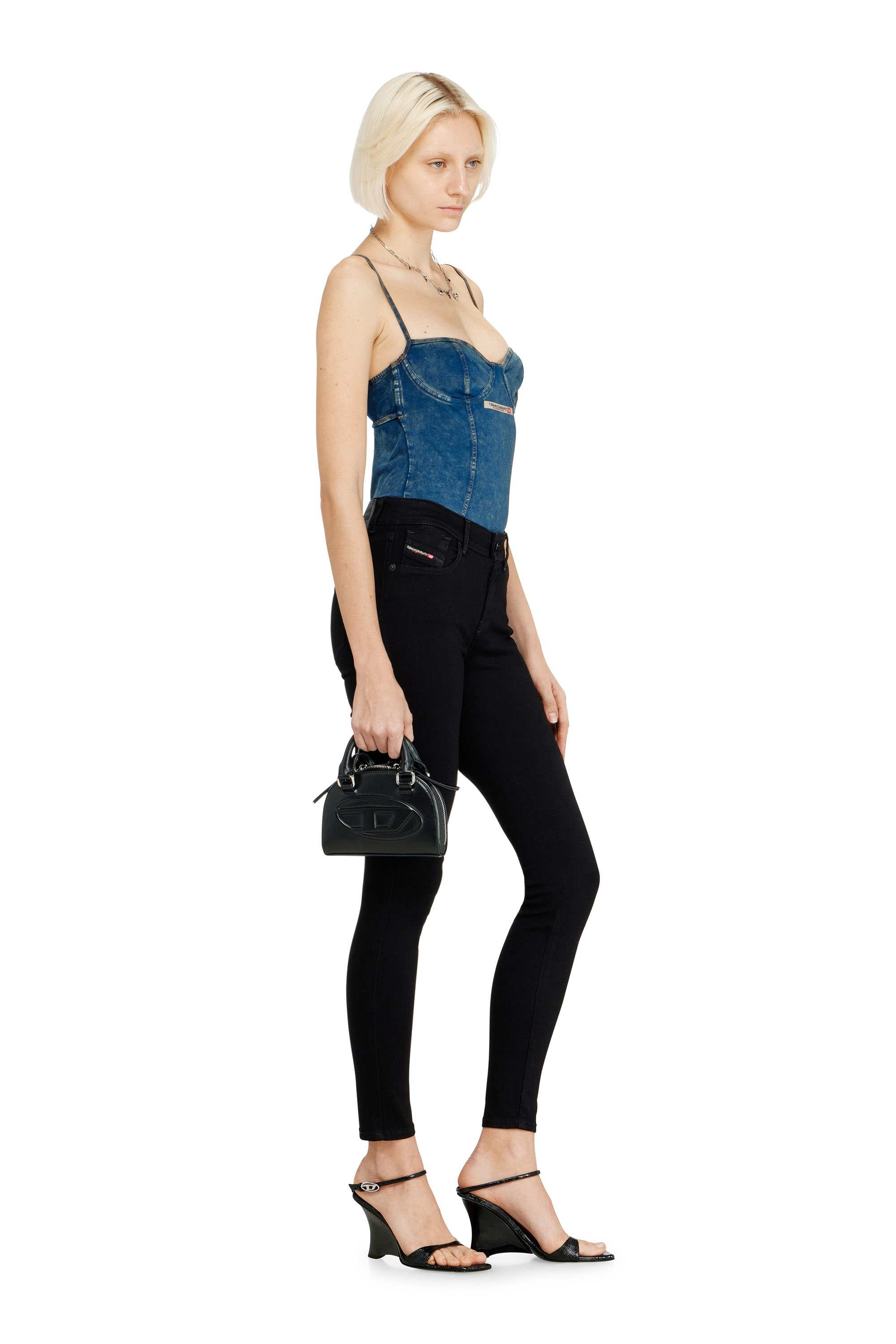 Diesel - Woman's Skinny Jeans 2017 Slandy 069EF, Black/Dark grey - 3