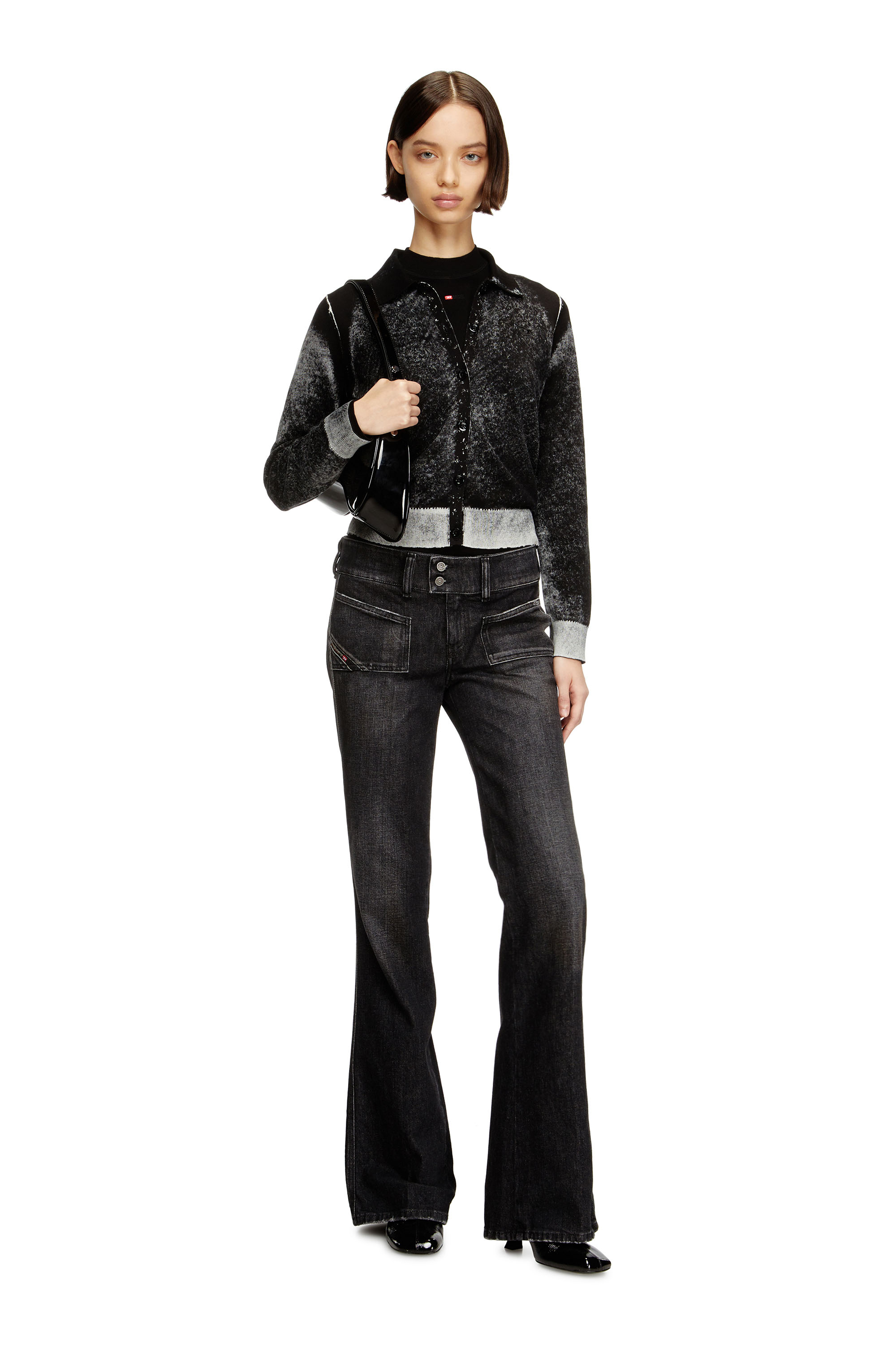 Bootcut Jeans D-Hush 09N50, Noir/Gris foncé Diesel - Bootcut Jeans D-Hush 09N50 Femme, Noir/Gris foncé - Image 1