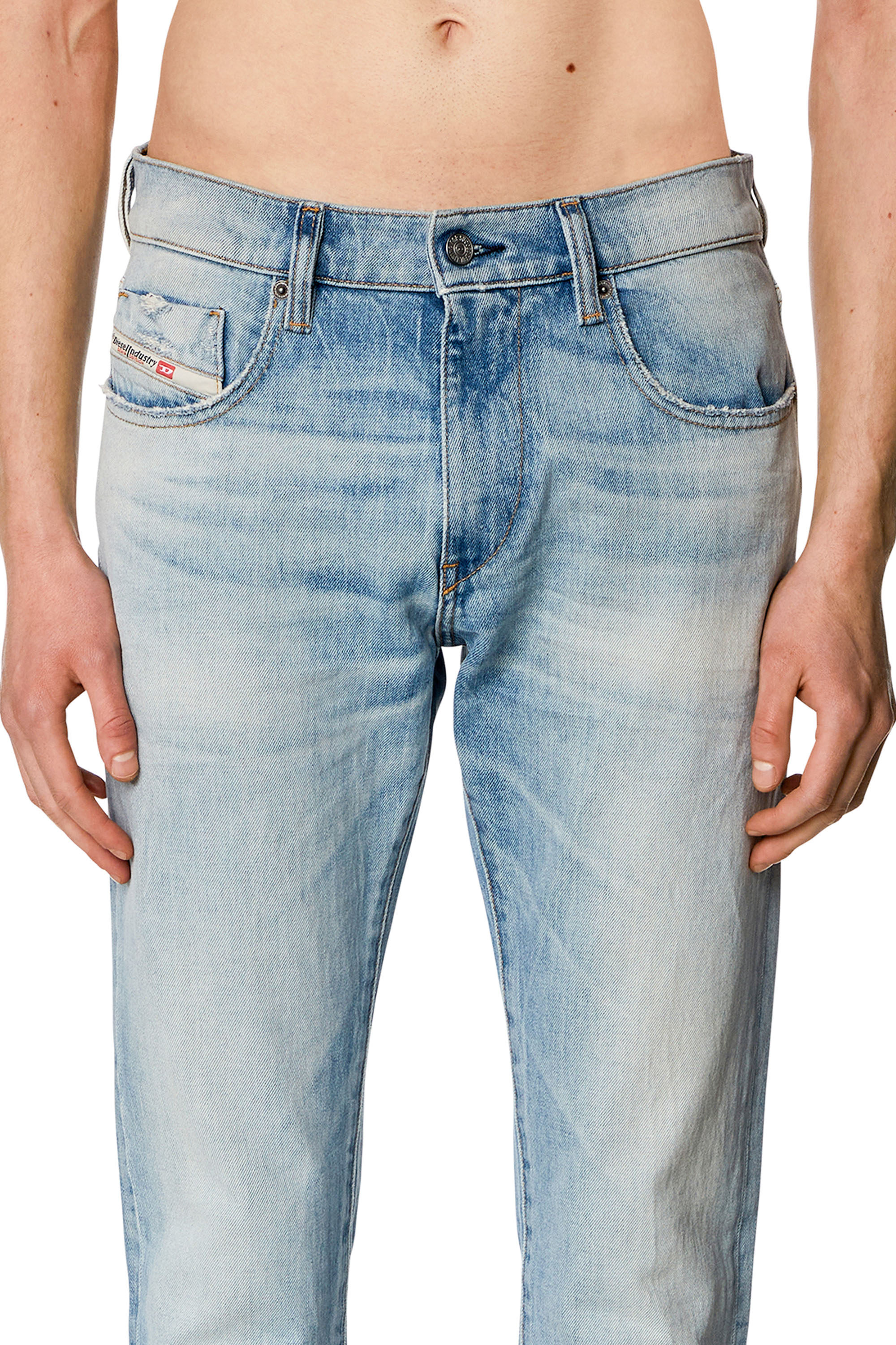 Slim Jeans 2019 D-Strukt 0DQAB, Light Blue Diesel - Man's Slim Jeans 2019 D-Strukt 0DQAB, Light Blue - 5