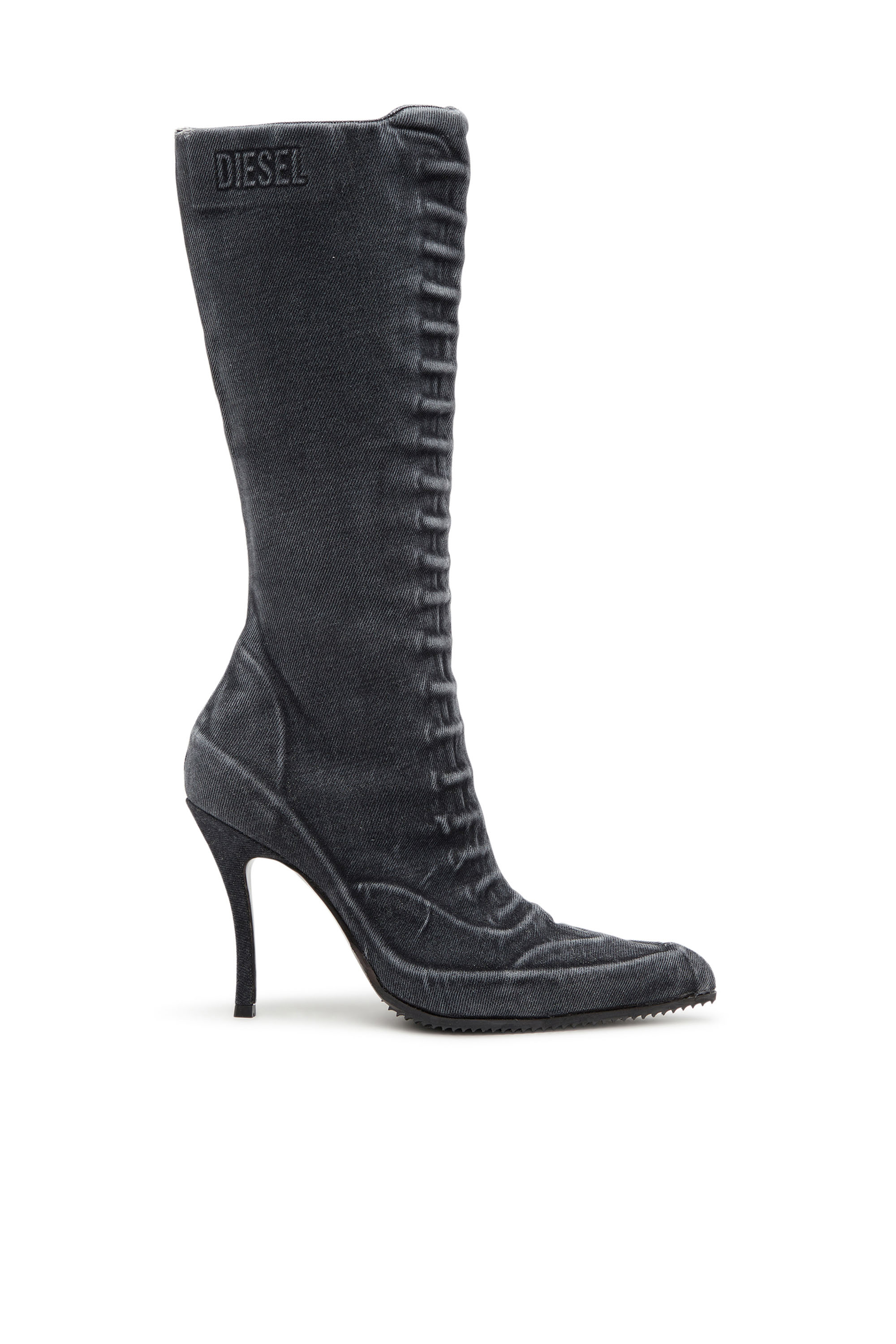 Diesel - D-CLOUD HBT, D-Cloud-Botte en denim délavé Femme in Noir - 1