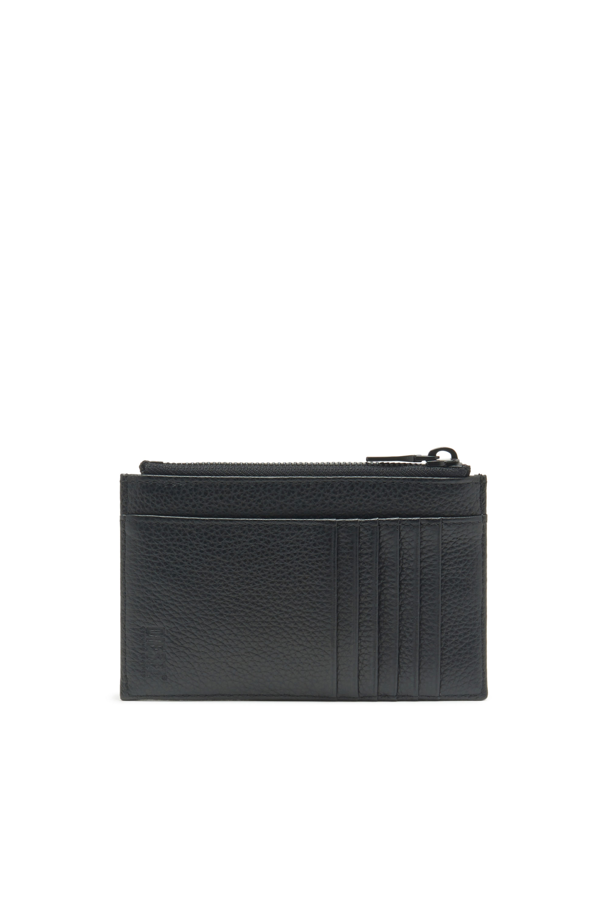 Diesel - CARD HOLDER COIN M, Tarjetero delgado de piel granulada Mujer in Negro - 1