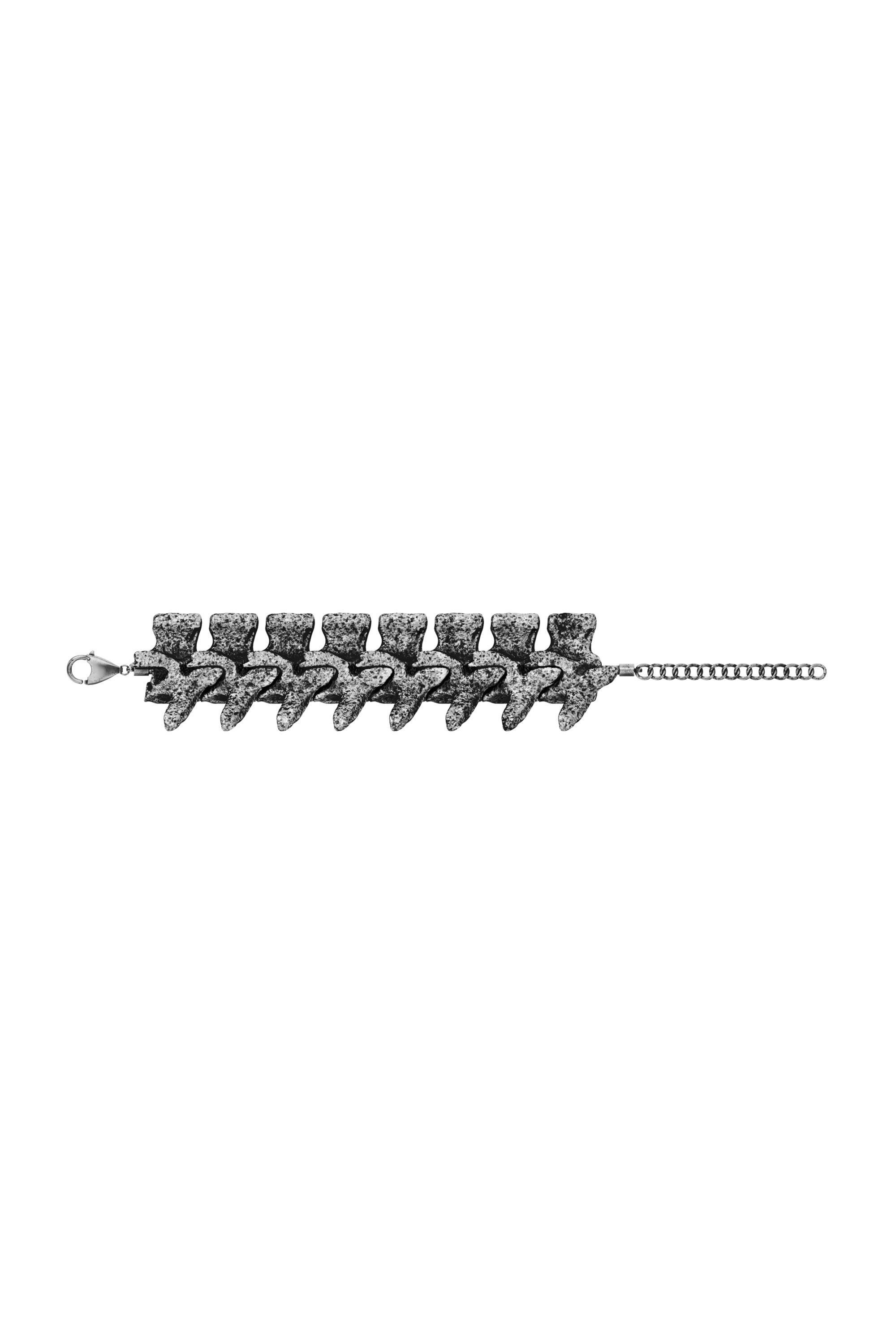 Diesel - DX1709040 JEWELLERY, Unisex's Silver-tone components bracelet in Dark Grey - 3