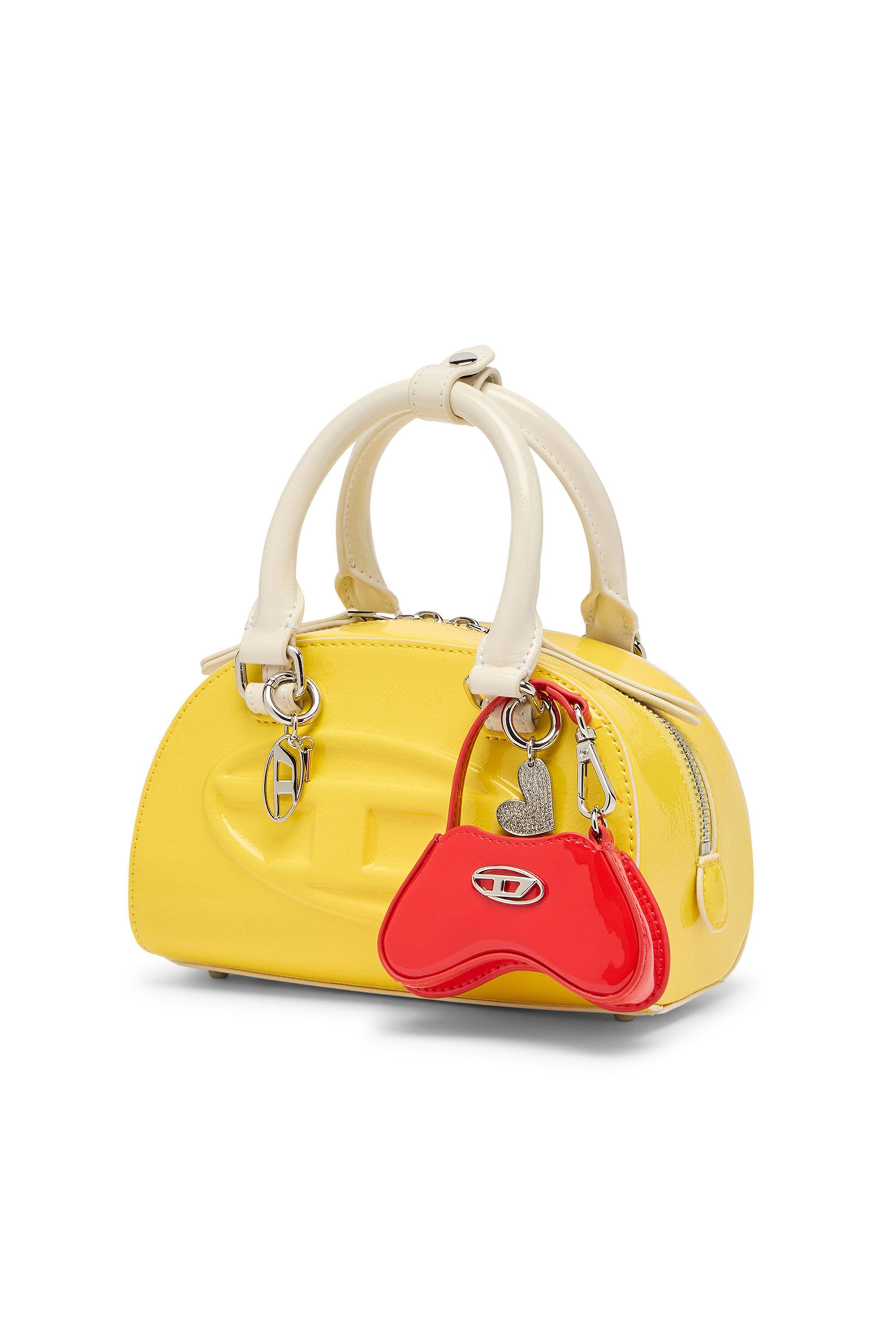 Diesel - 1DR DOME CROSSBODY, Female's 1DR Dome-Mini bowling bag with naplak effect in Yellow - 2
