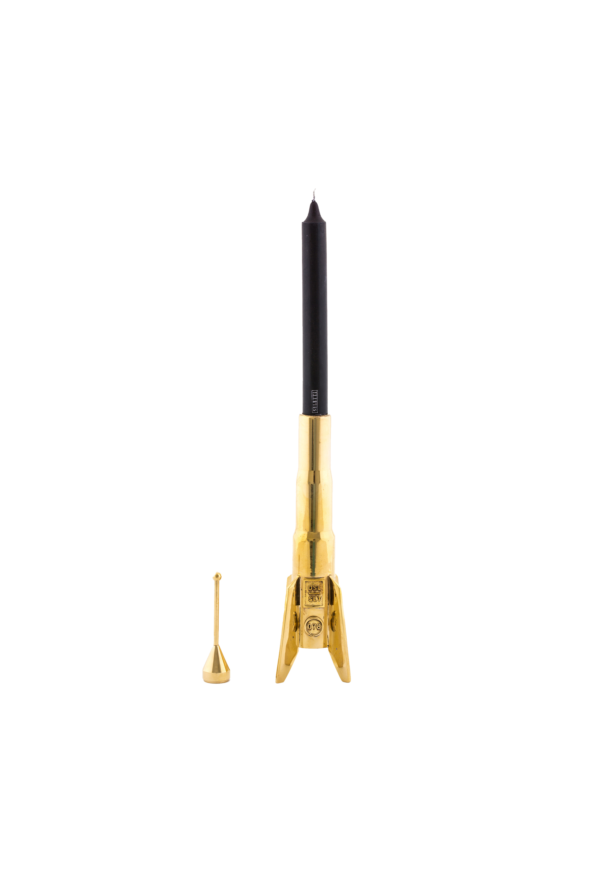 Candelabro de lat&oacute;n dorado, 10&nbsp;cm de di&aacute;metro