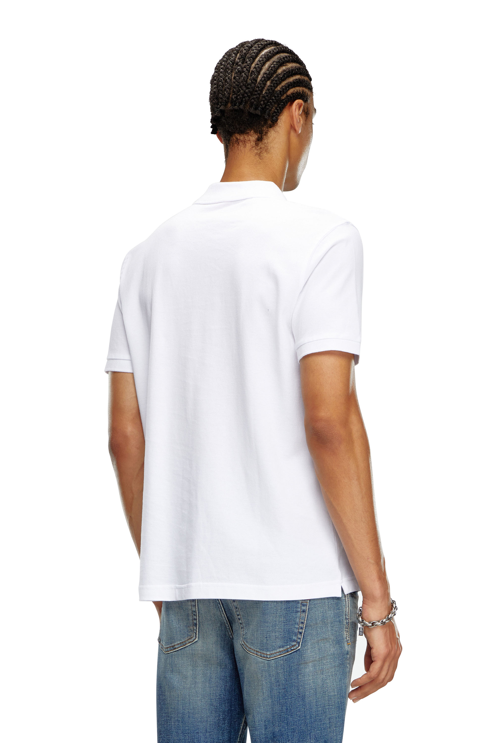 Diesel - T-REJUST-DOVAL-PJ, Male's Polo shirt with Oval D patch in White - 2