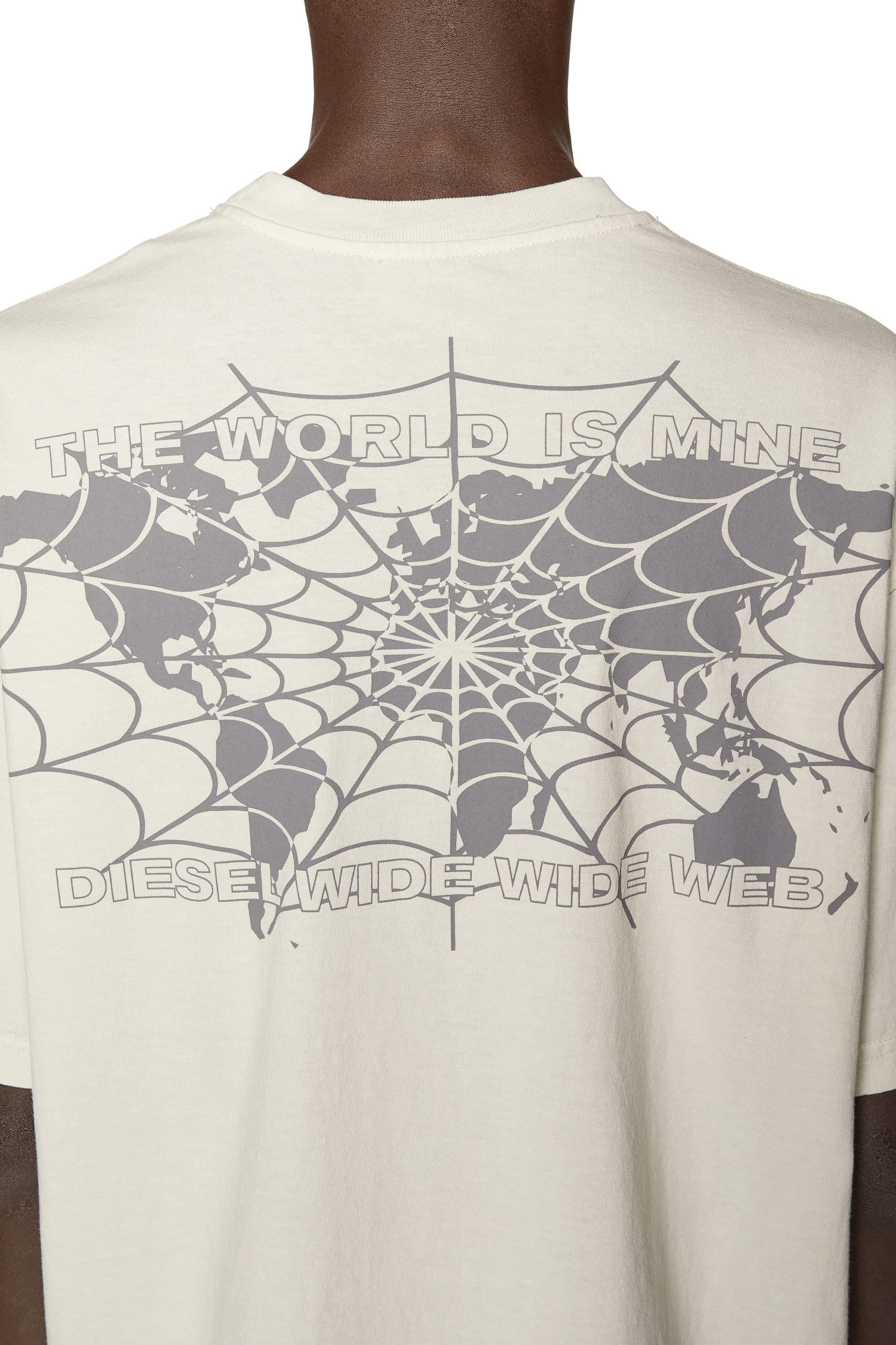 Diesel - T-WASH-L5, Man's T-shirt with Diesel world prints in White - 6