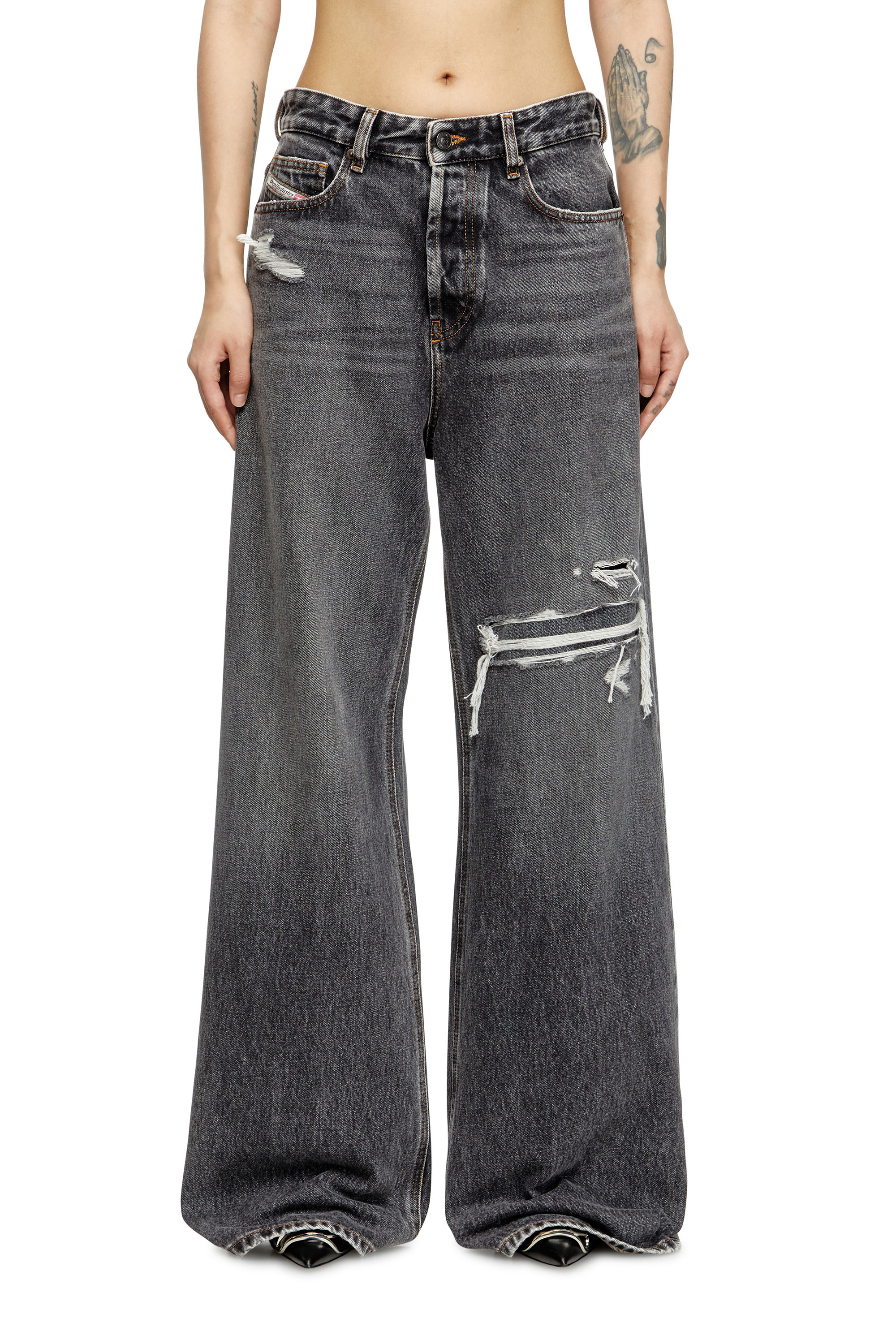 Diesel - Woman's Relaxed Jeans 1996 D-Sire 007F6, Black/Dark grey - 1