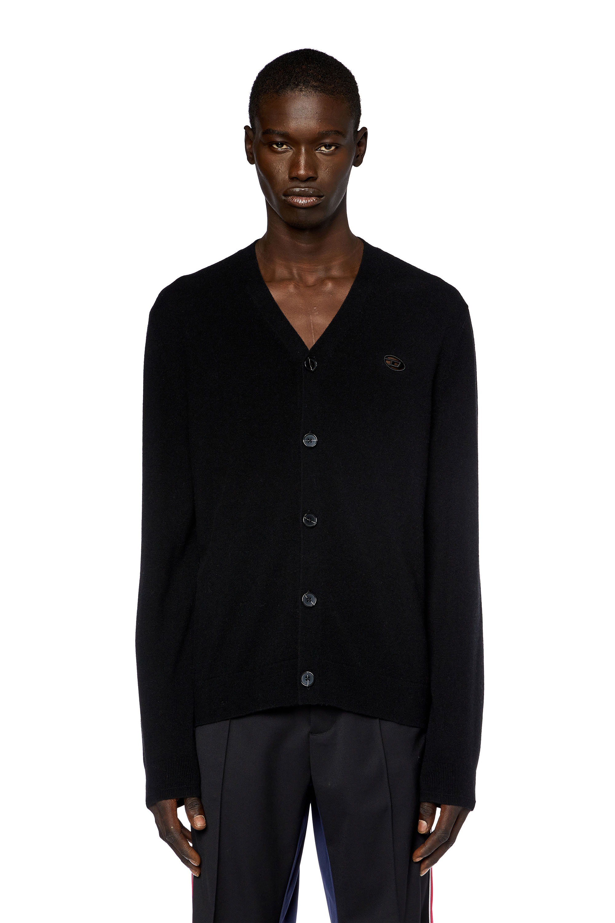 Diesel - K-ZANNIS, Male's Wool and cashmere cardigan in Black - 4