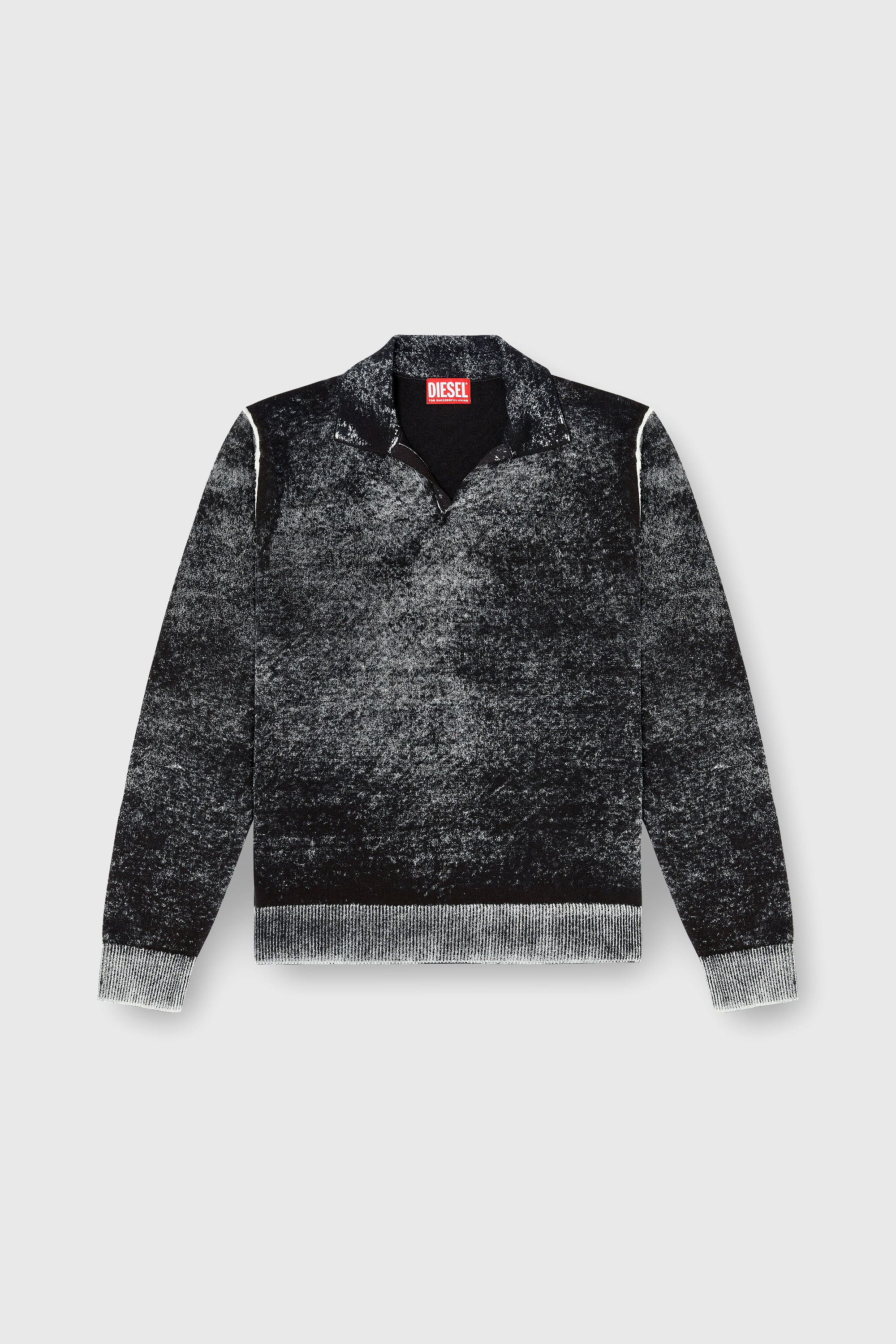 Diesel - K-LAWRENCE, Pull polo avec impression invers&eacute;e d&eacute;lav&eacute;e Homme in Polychrome - 2