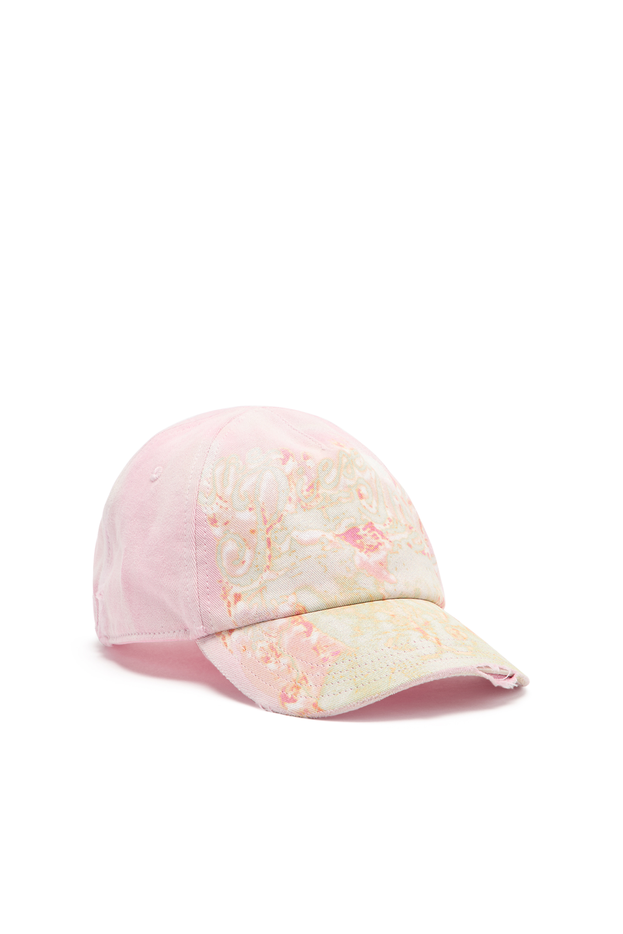 Diesel - C-BRIL, Gorra de b&eacute;isbol desgastada con estampado gr&aacute;fico Hombre in Rosa - 1