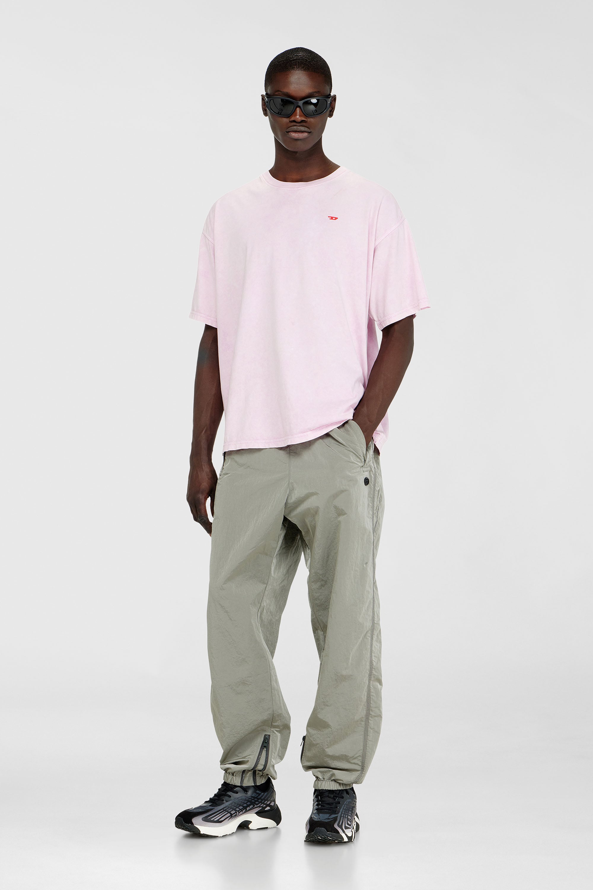 Diesel - T-BOXT-AA14, Male's Cotton T-shirt with treated effect in Pink - 2