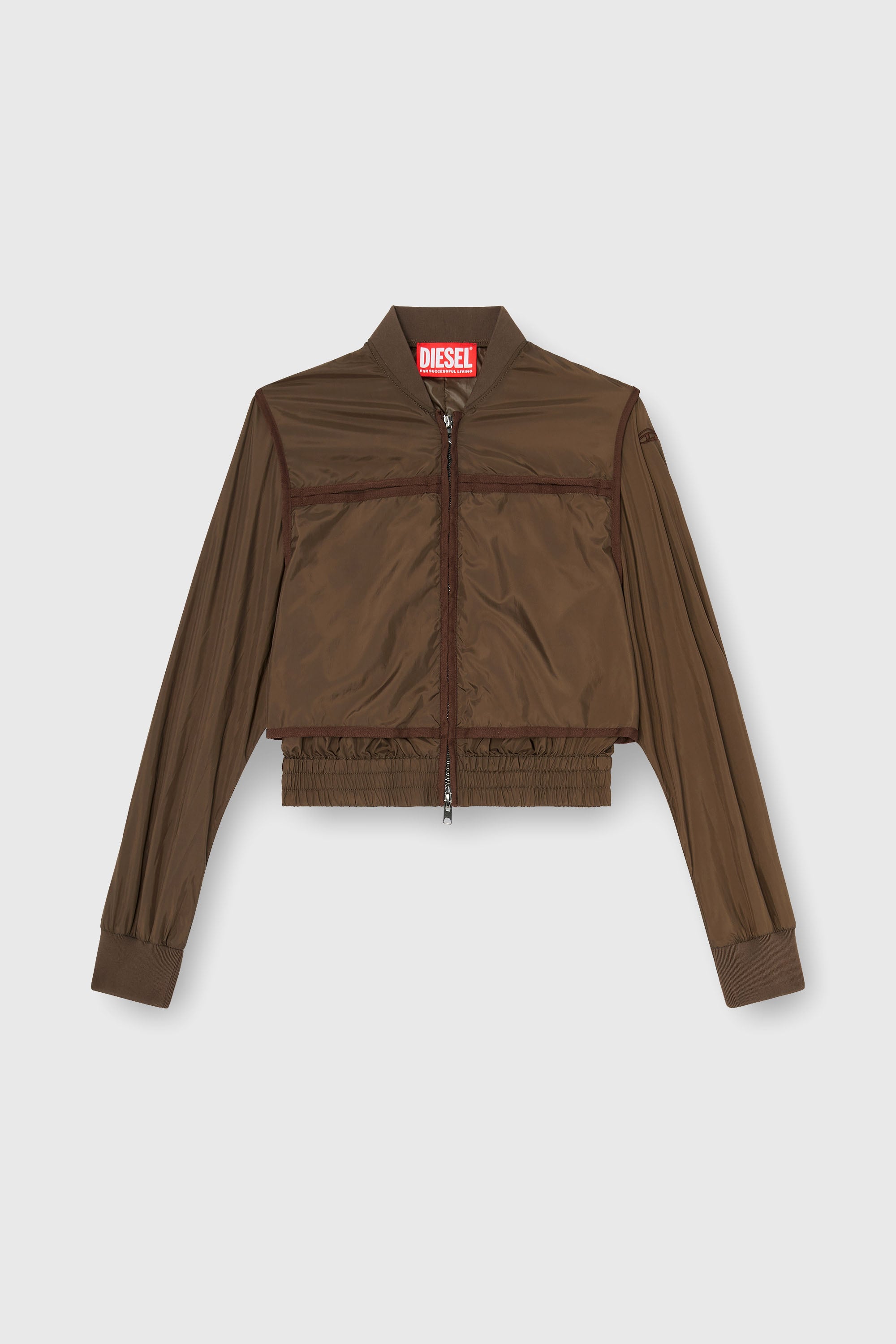 Diesel - G-OTHAM, Chaqueta de nailon con cintas a tono Mujer in Marr&oacute;n - 2