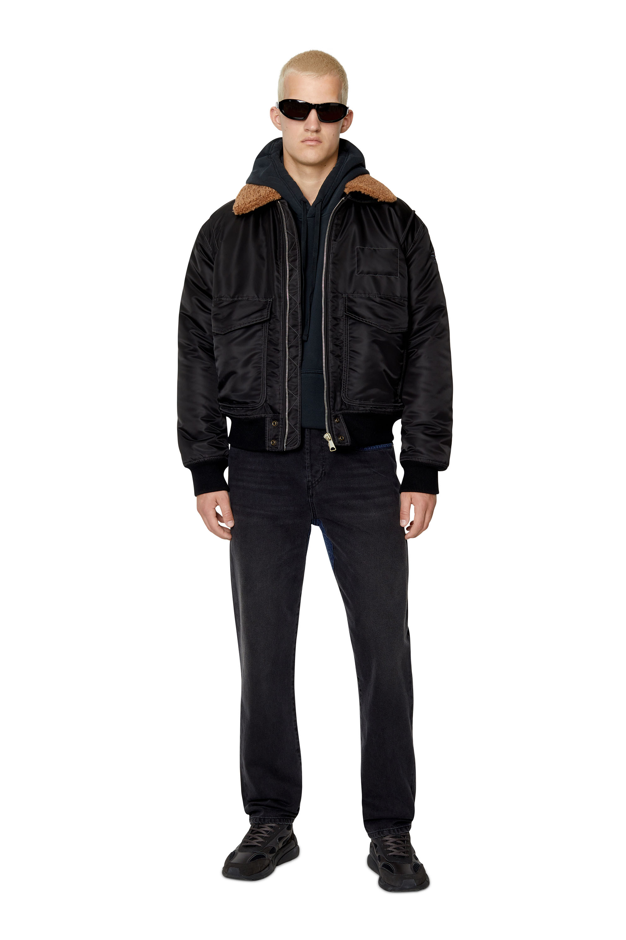 W-CARLO-NW Man: Padded bomber jacket with fuzzy collar | Diesel
