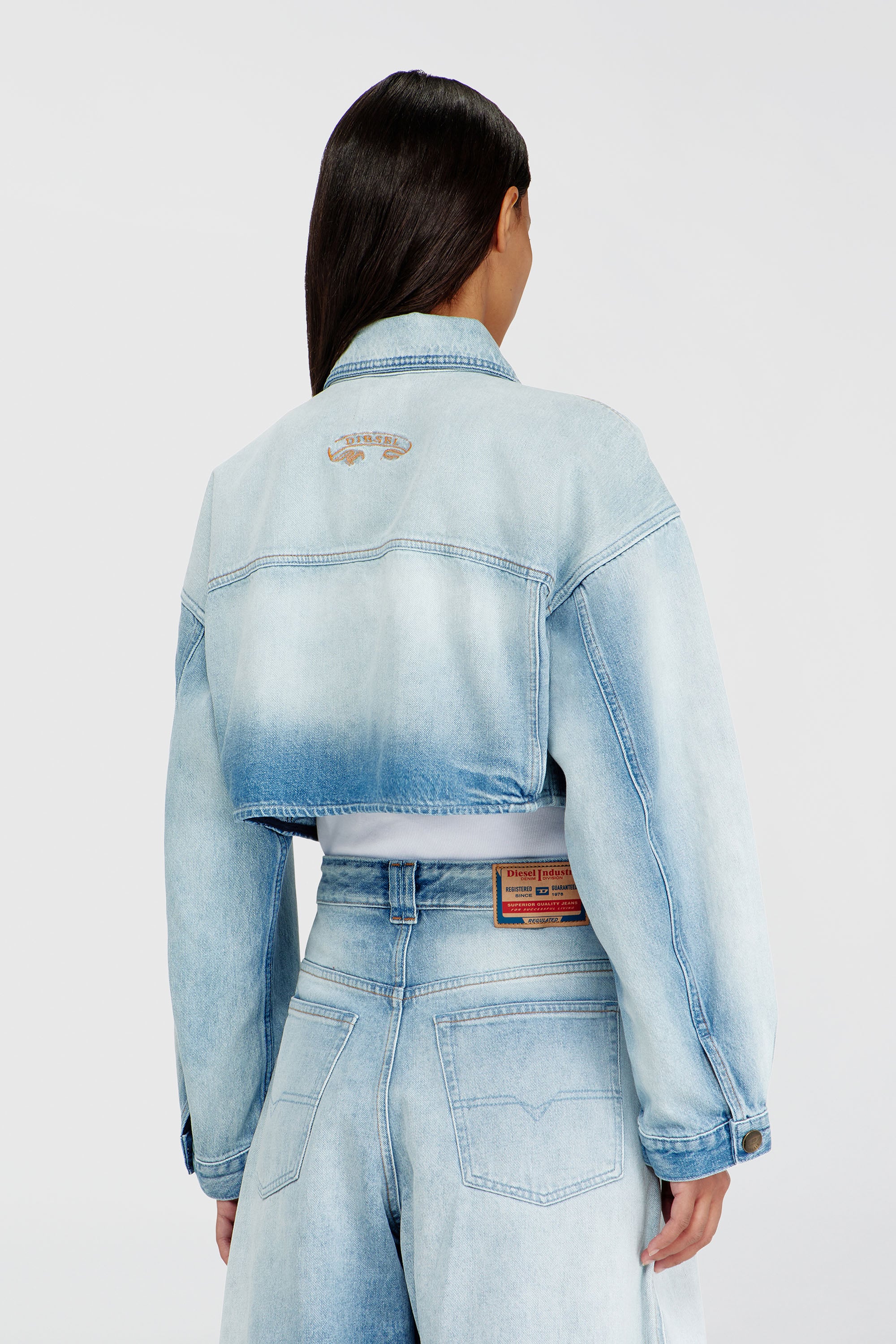 Diesel - DE-MALLEY-S, Chaqueta camionera corta y oversize Mujer in Azul marino - 5