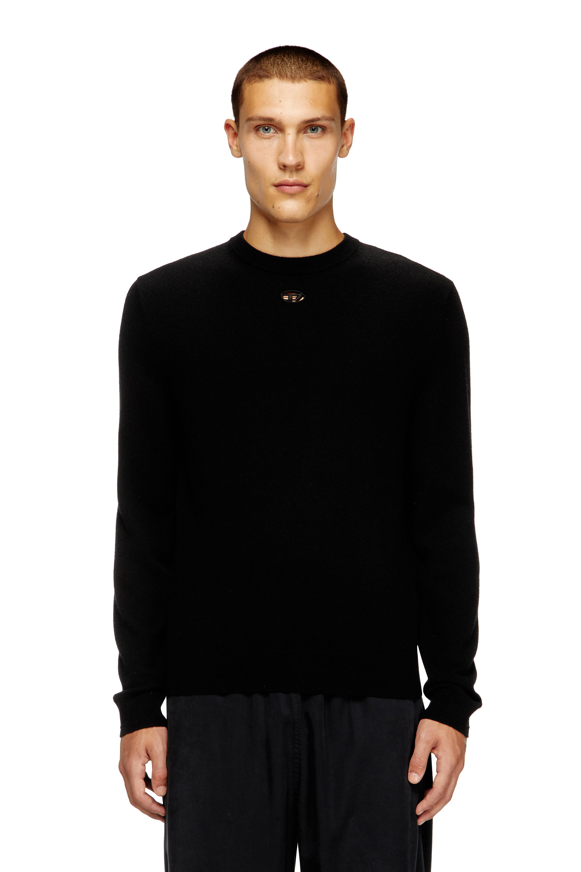 Diesel - K-VIERI, Male's Wool and cashmere jumper in Black - 1