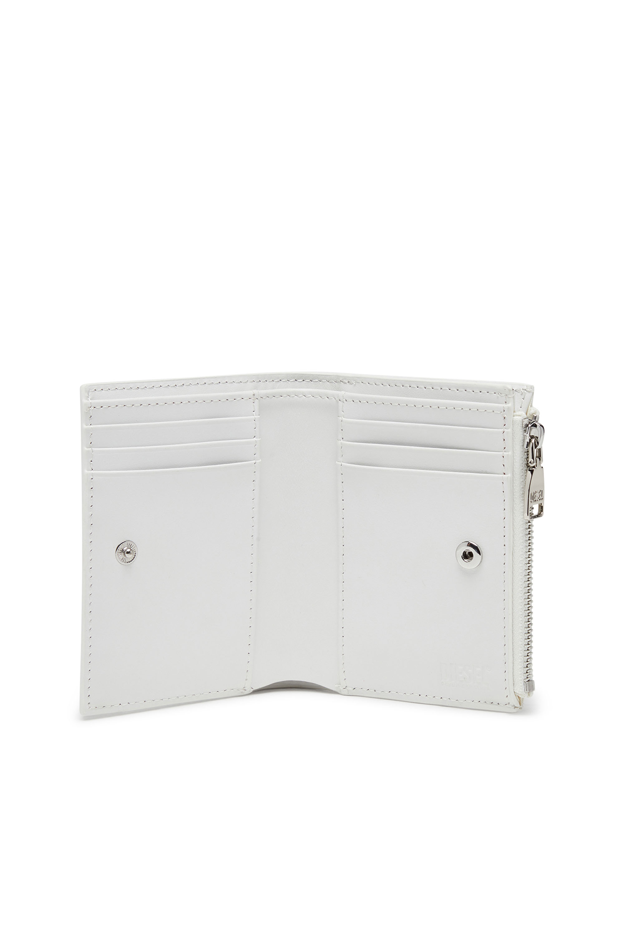 Diesel - PLAY BI-FOLD ZIP II, Female's Small wallet in glossy leather in White - 3