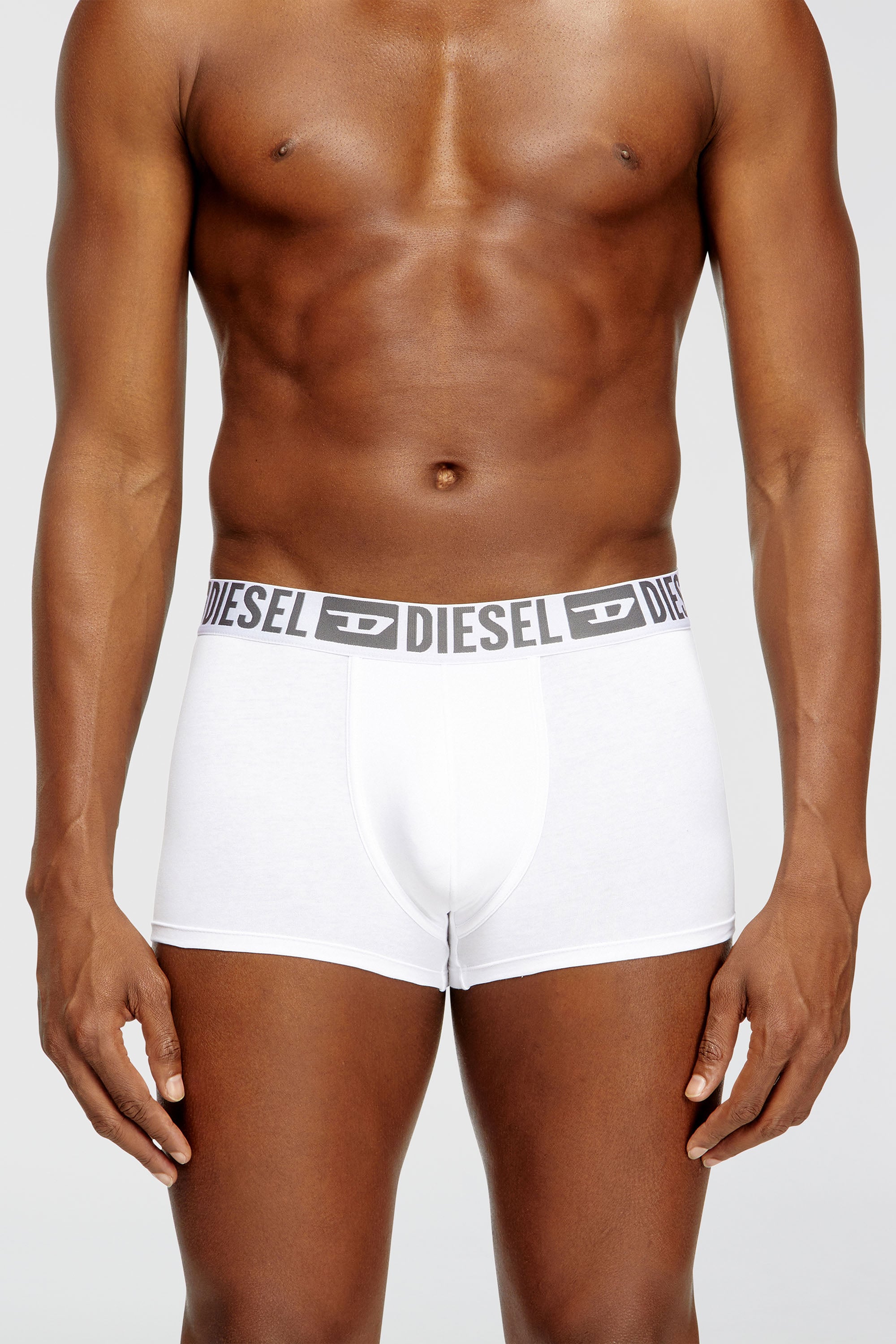 Diesel - MIKE-D-CORE-3PACK, Man's Three-pack of stretch cotton boxer briefs with tonal waistband in White/Black - 3