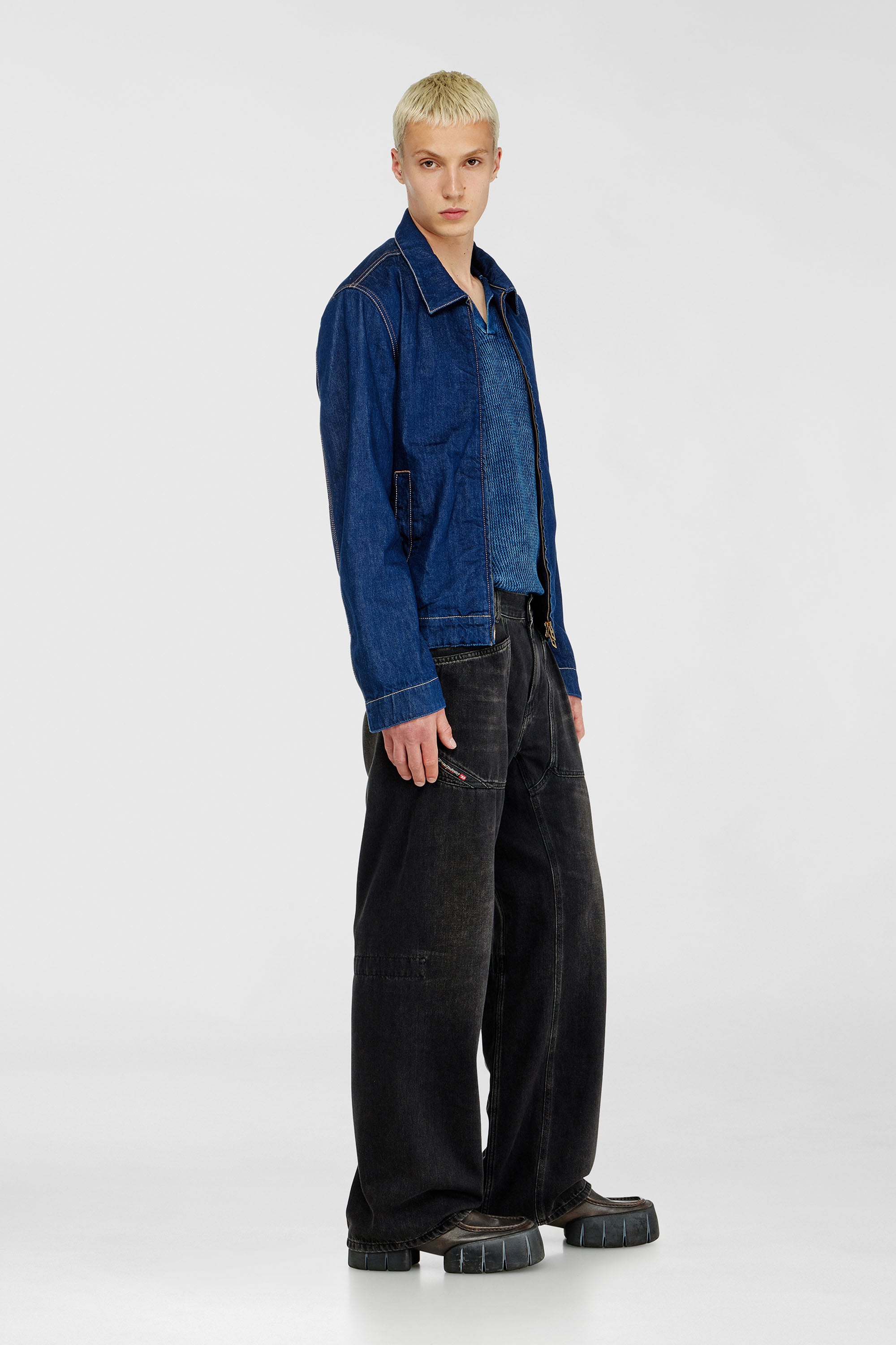 Diesel - Male's Relaxed Jeans D-Zeta 09J96, Black/Dark Grey - 2