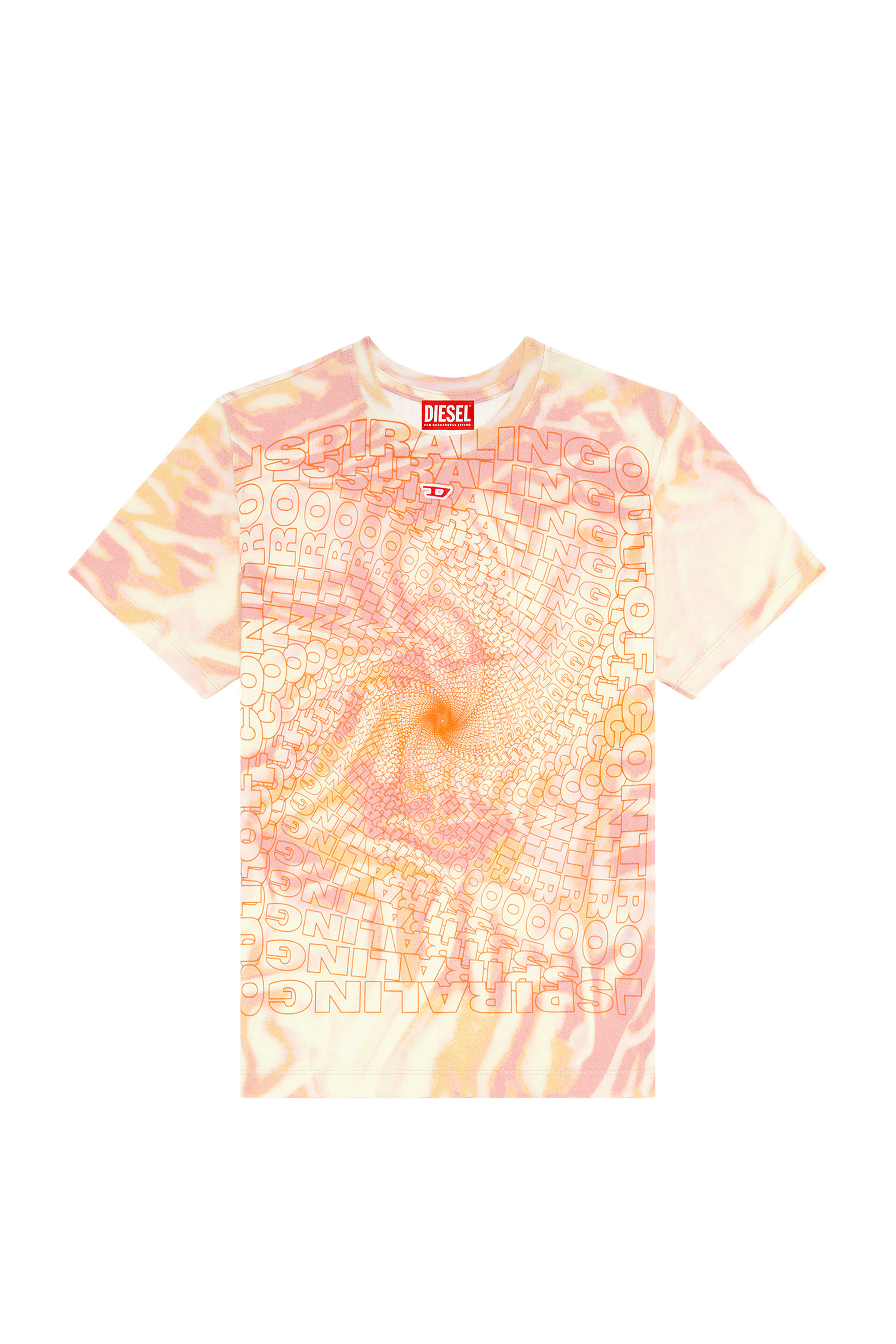 Women's T-shirt with zebra-camo print | Pink | Diesel Women's T-shirt with zebra-camo print | Pink | Diesel