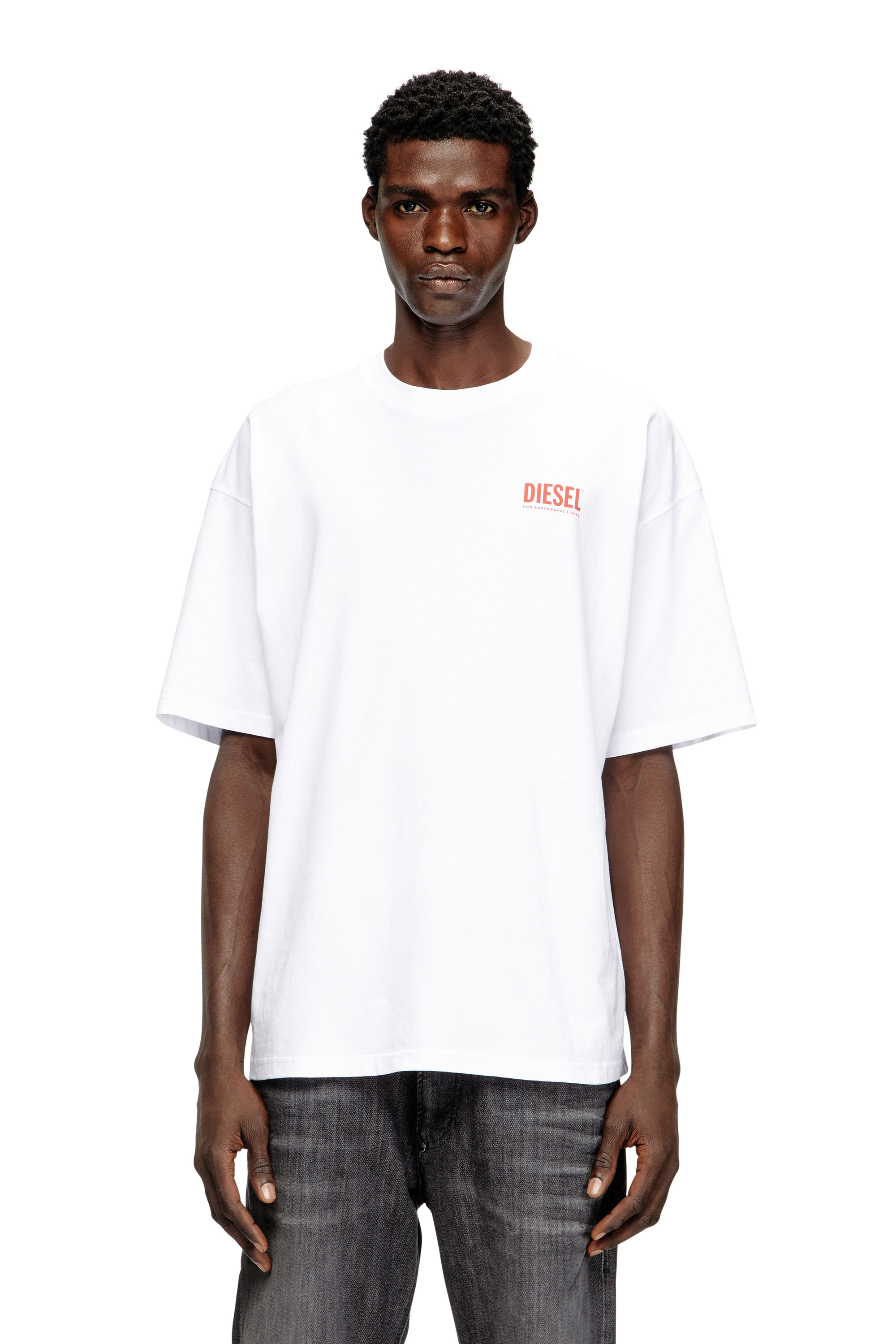 Diesel - T-BOXT-BISK, Male's Cotton T-shirt with Diesel Biscotto print in White - 3