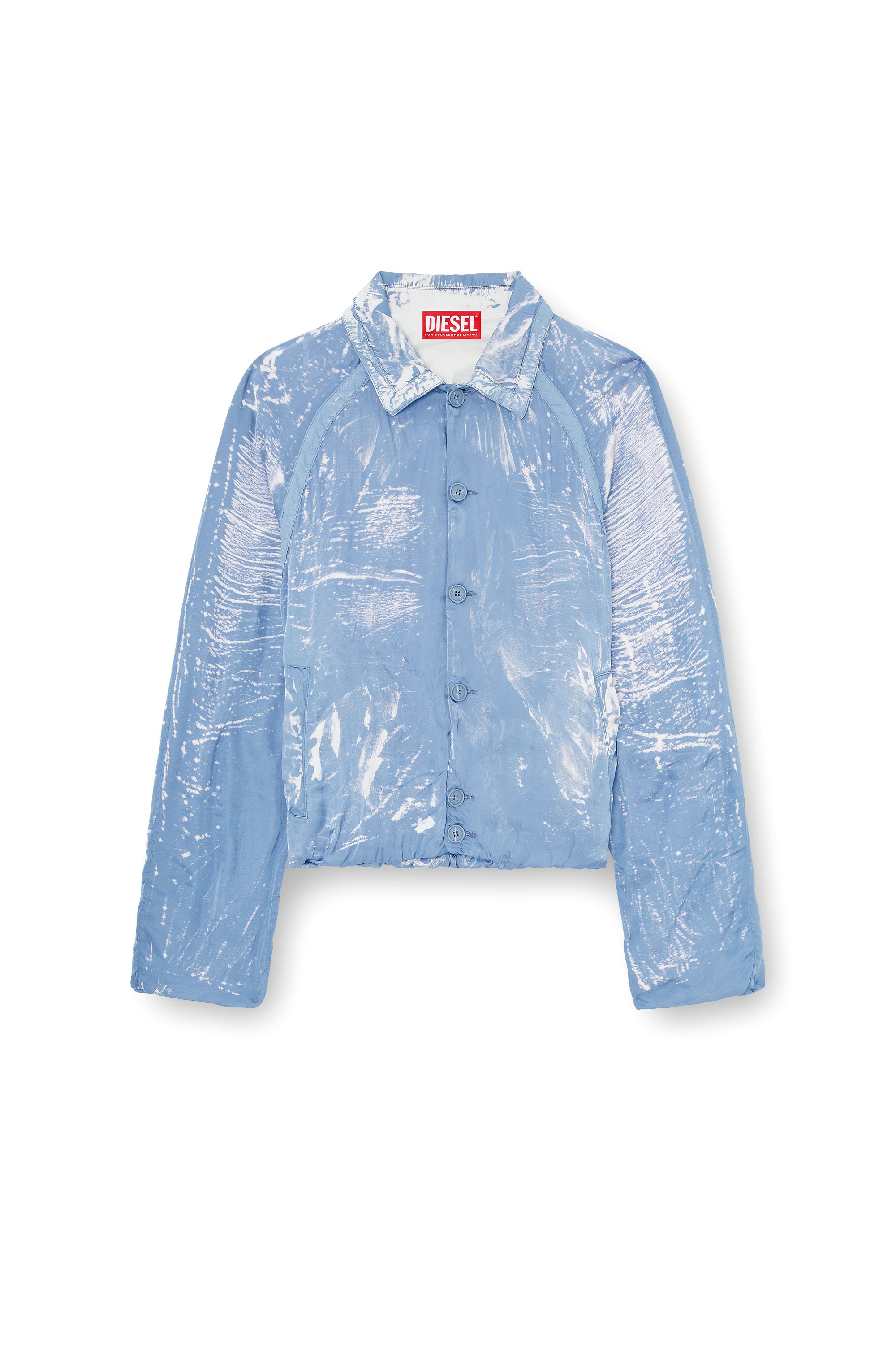 Diesel - J-ORION-PLAIN, Chaqueta de cuello de camisa con efecto de rayos X Hombre in Azul marino - 4