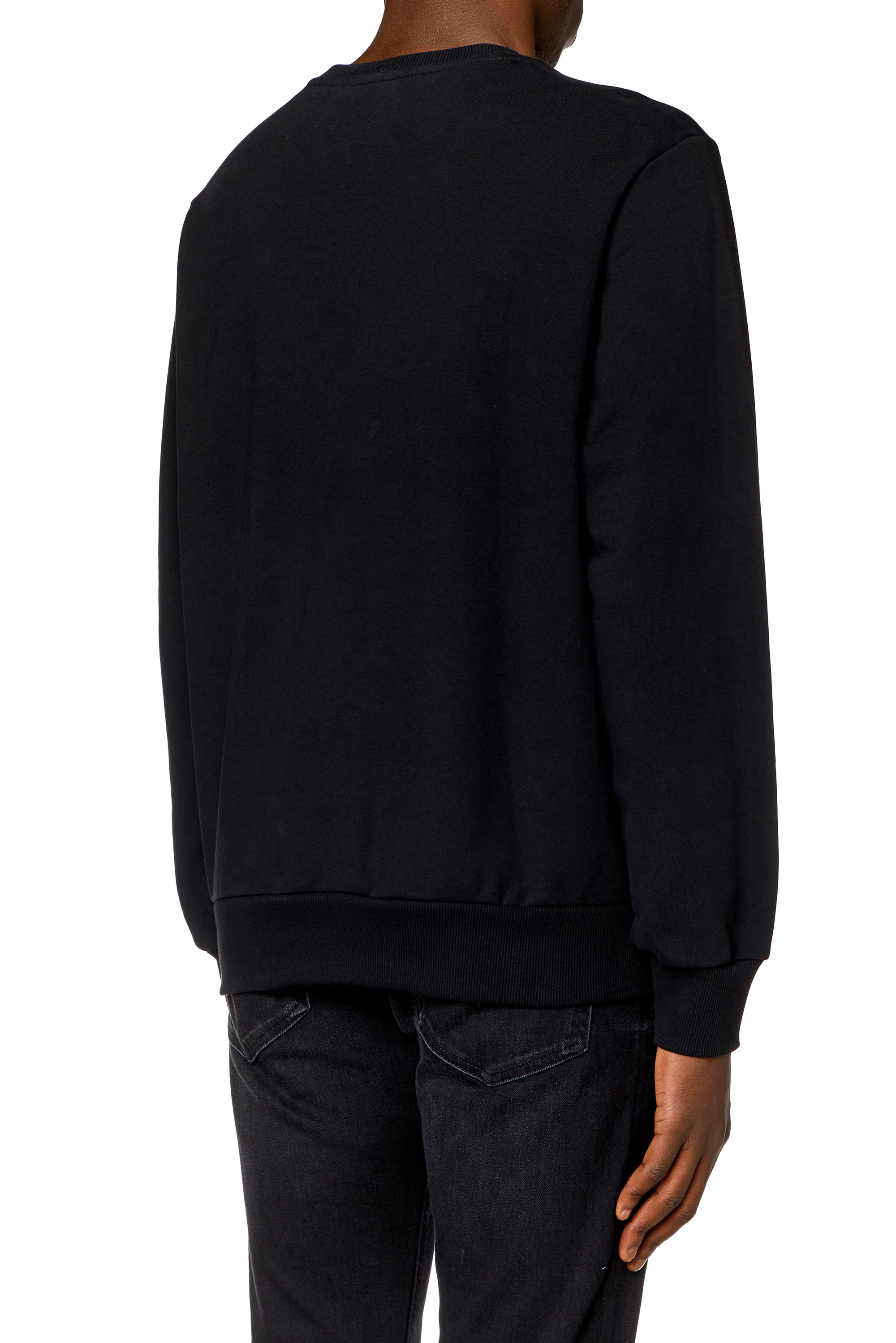 Diesel - S-GIRK-CUTY, Male's Sweatshirt with double logo print in Black - 3