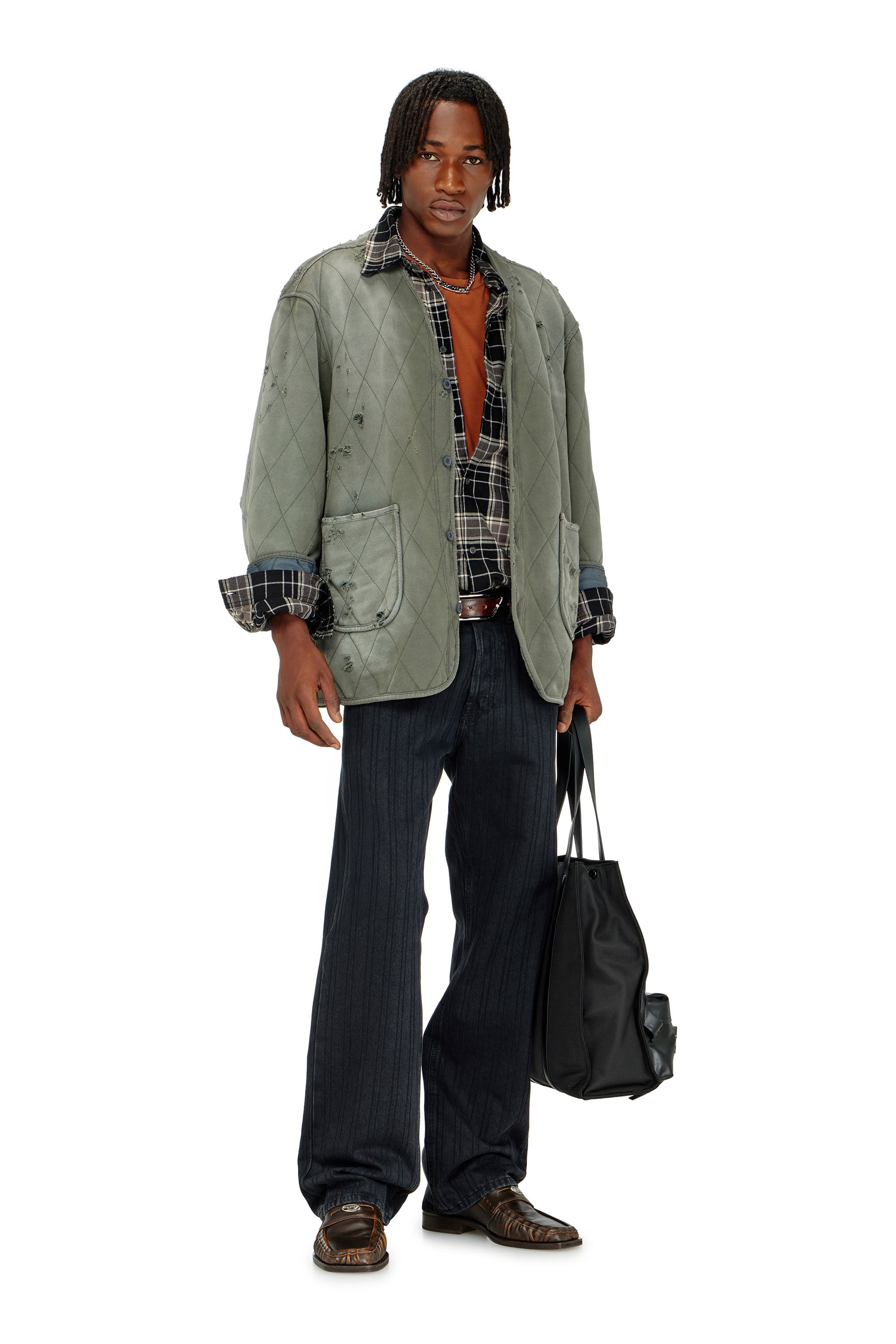 Diesel - Relaxed Jeans 1980 D-Eeper 09Q12 Homme, Noir/Gris fonc&eacute; - Image 1