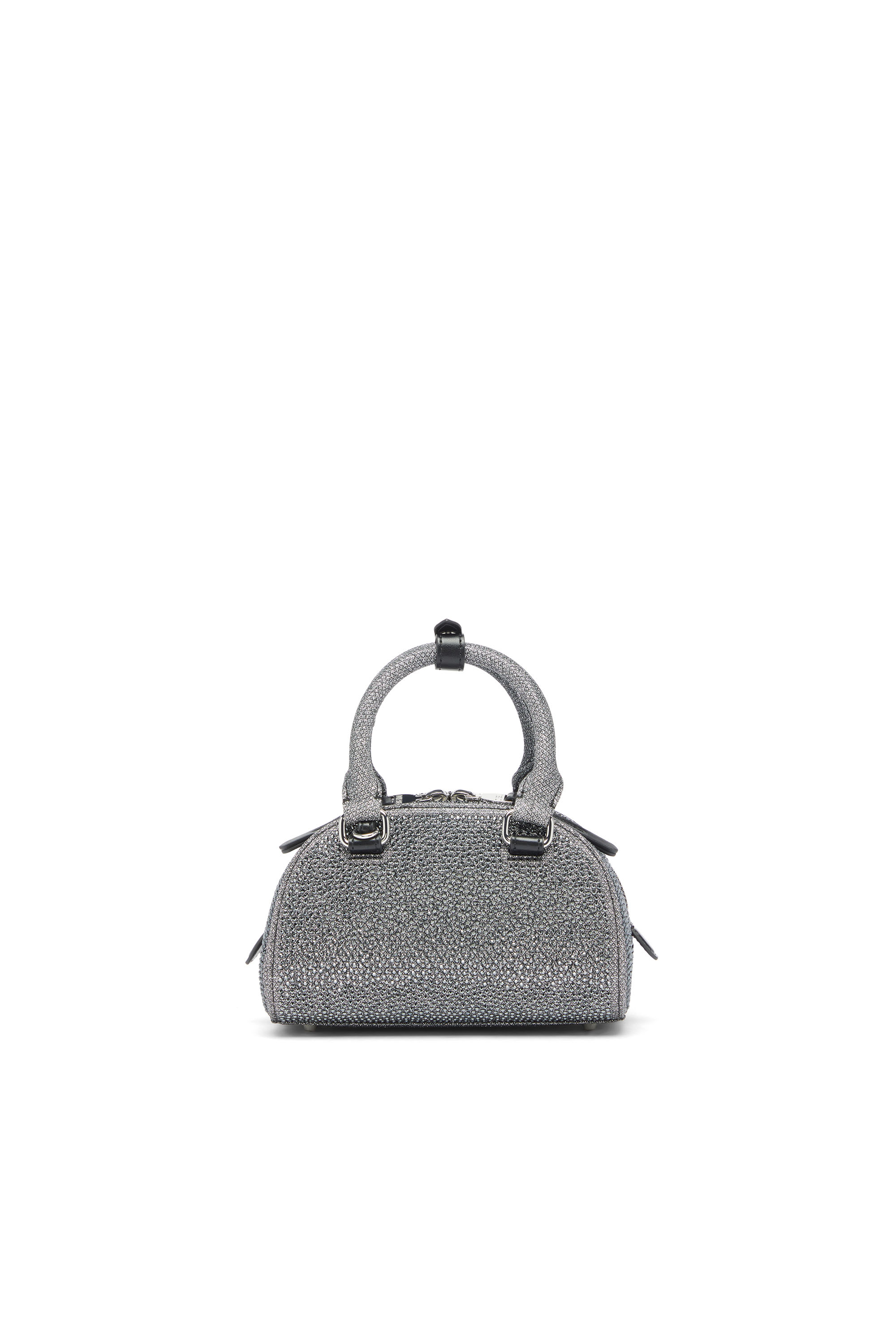 Diesel - 1DR DOME CROSSBODY, 1DR Dome - Peque&ntilde;o bolso bandolera en crystal Lurex Mujer in Negro - 2