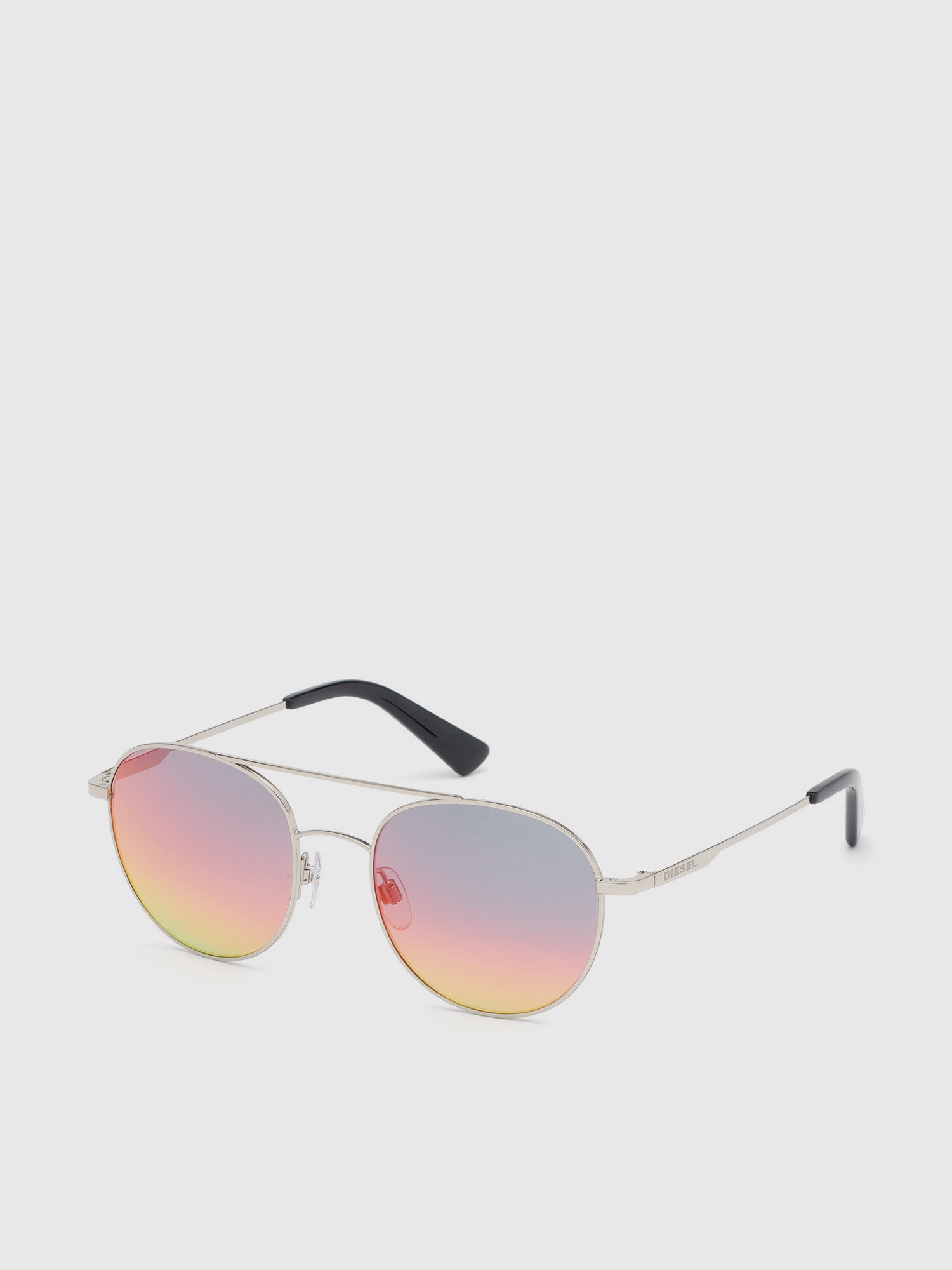 Diesel - DL0286, Unisex's Rounded sunglasses in metal in Silver - 2