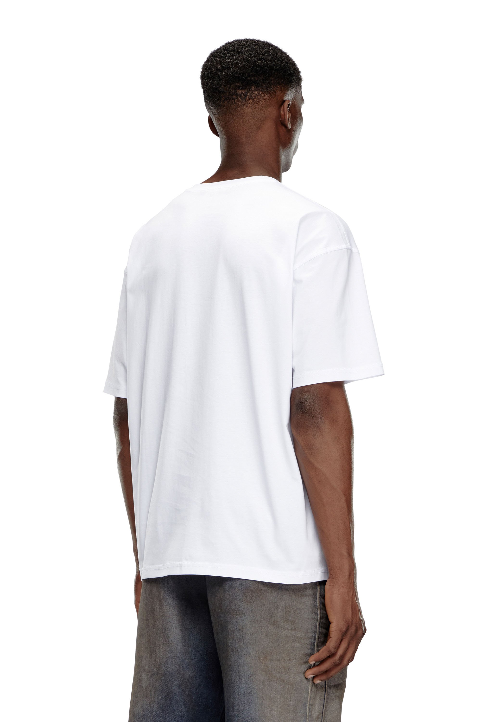 Diesel - T-BOXT-DIV, Male's T-shirt with Diesel patch logo in White - 4