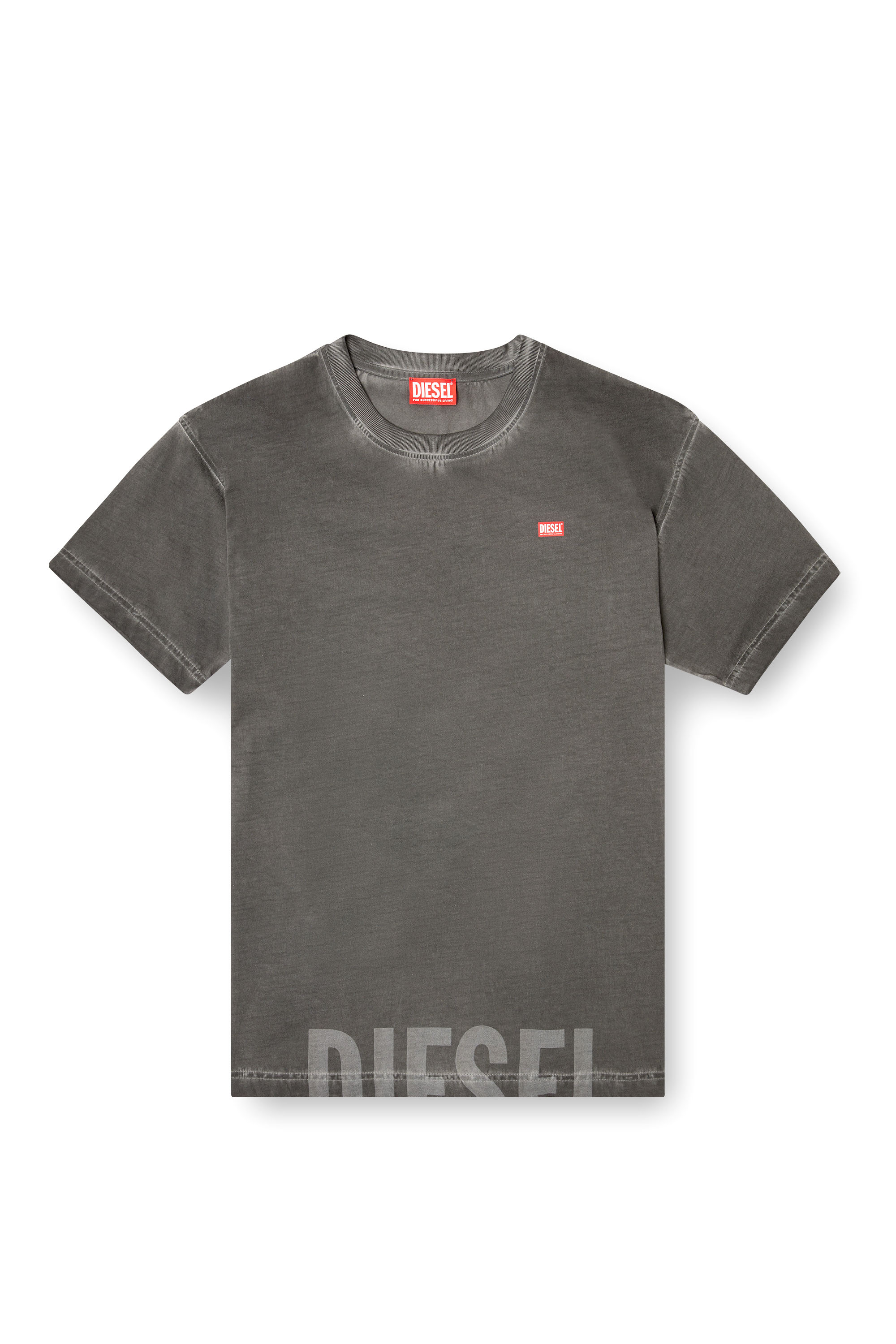 Diesel - T-NORM-T7, T-shirt en coton à col rond avec imprimé Homme in Gris - 2