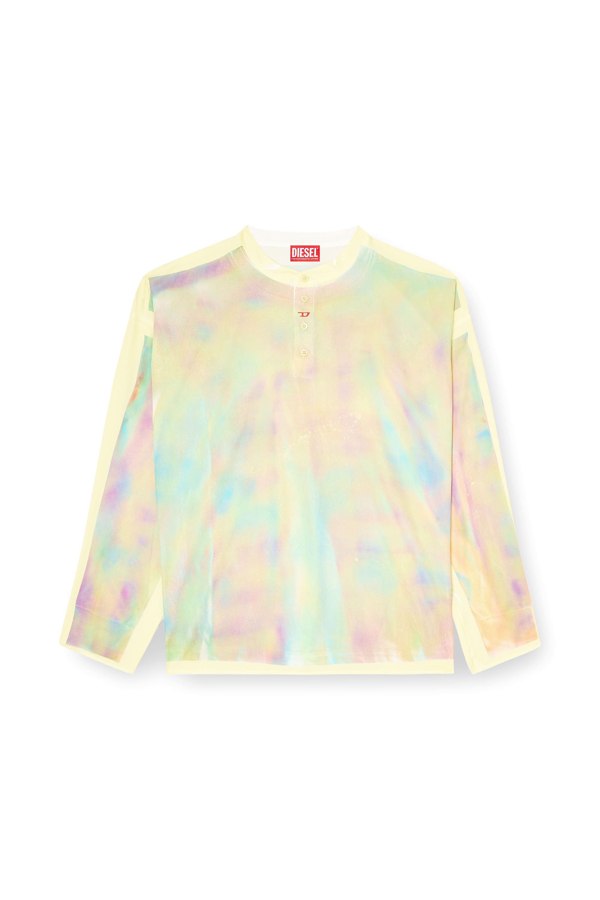 Diesel - T-OLAVI-A-SER-GRAFFITI-CHI, Unisex's Henley top with graffiti print in Yellow - 2