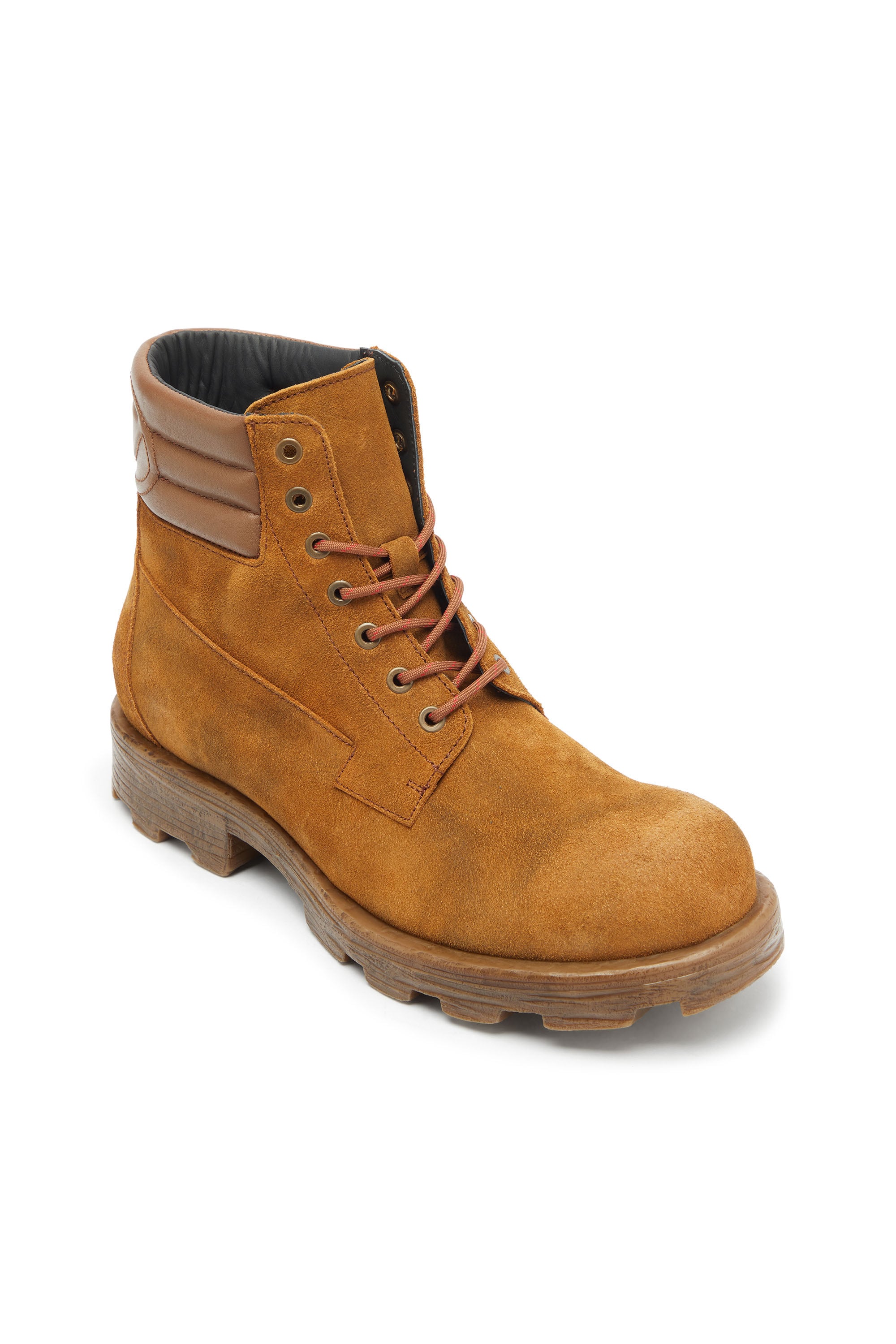 Men's D-Hammer - Combat boots in suede and leather | Brown | Diesel US