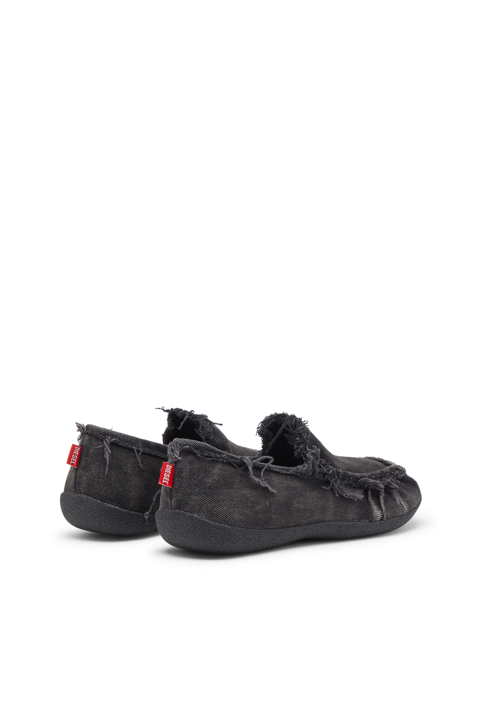 Diesel - D-SHOCK MOC, Male's D-Shock-Distressed denim loafers in Black - 4