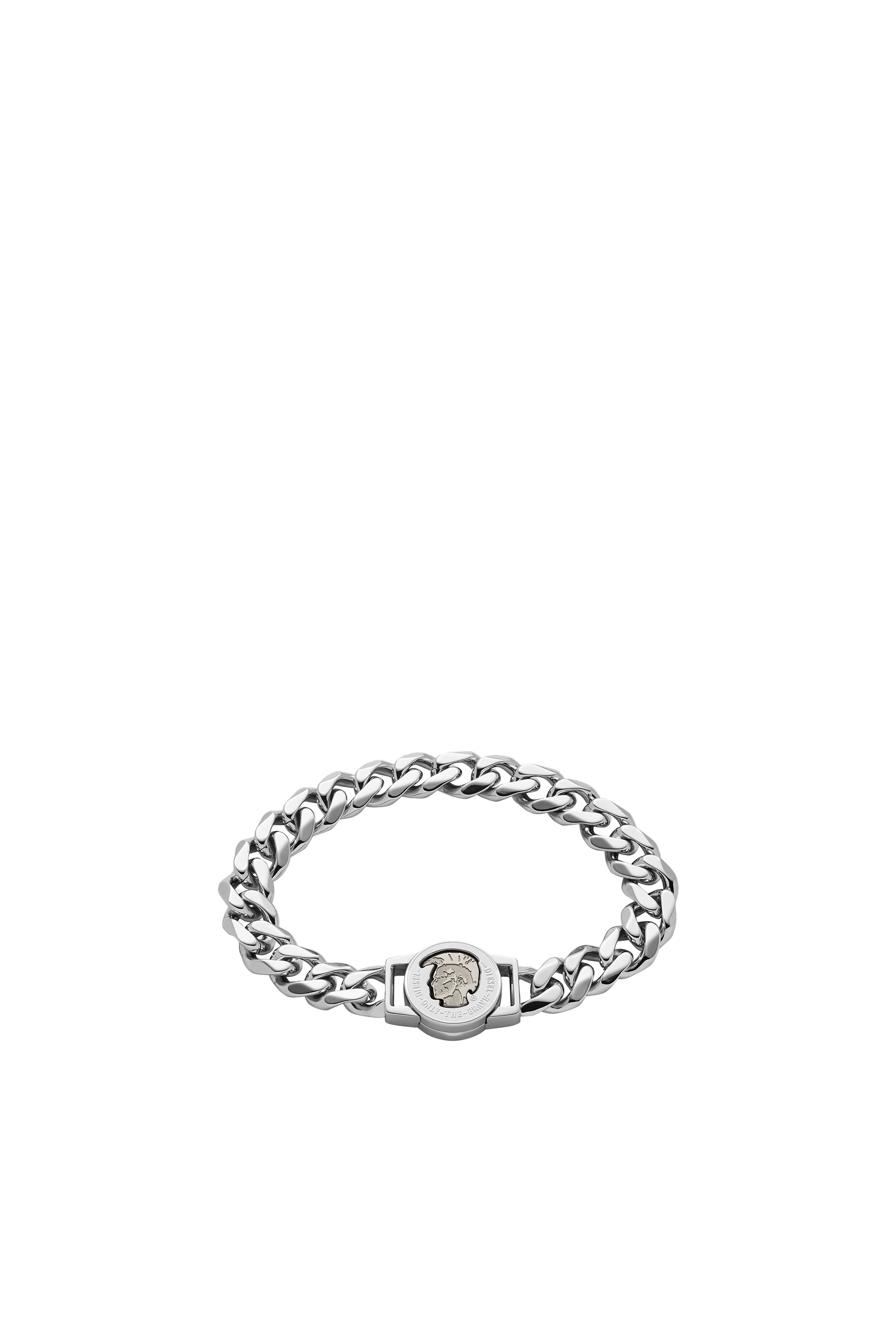 Mohican head engraved stainless steel id bracelet