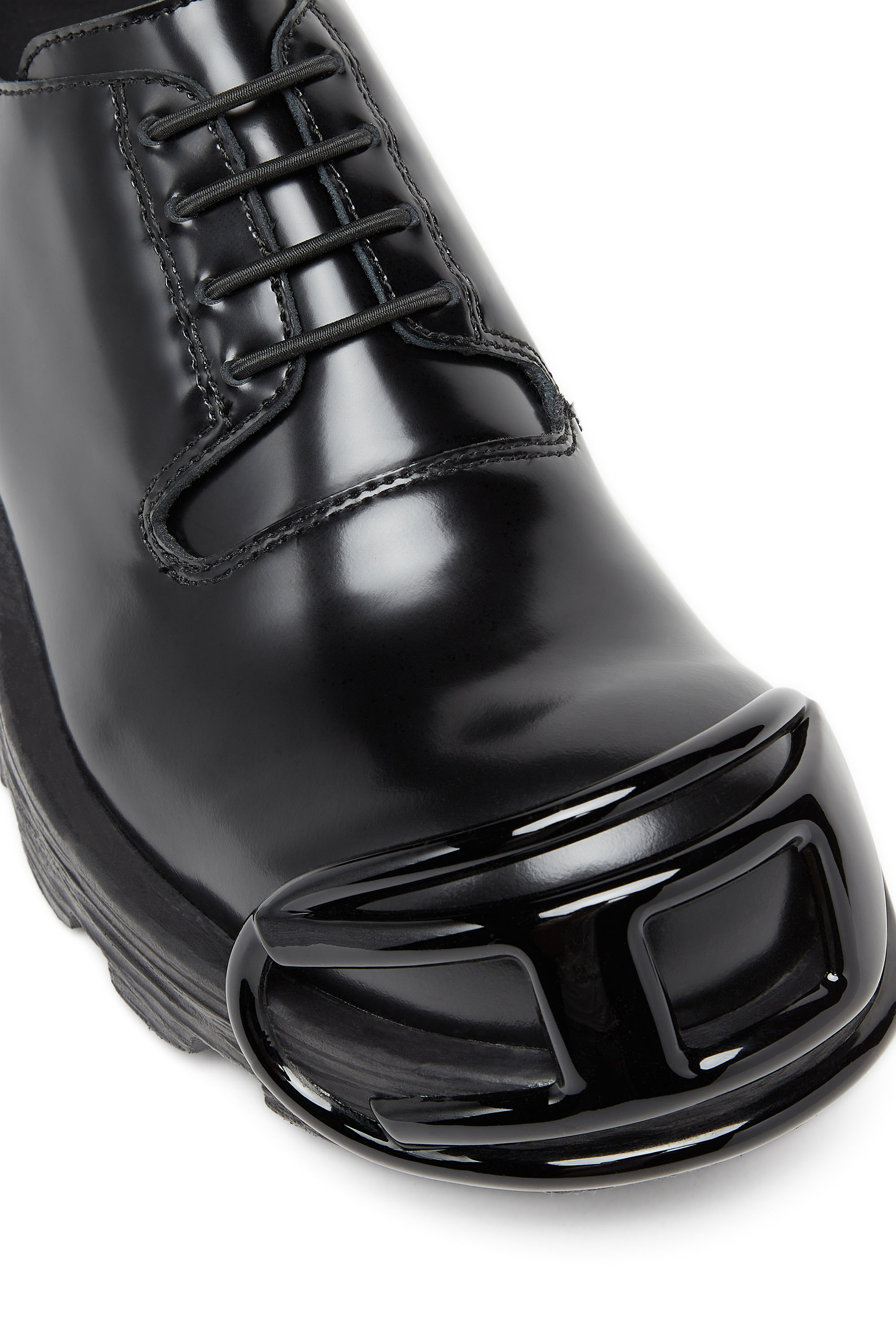 Diesel - D-HAMMER SO D, Male's D-Hammer-Leather lace-up shoes with oval D toe cap in Black - 5