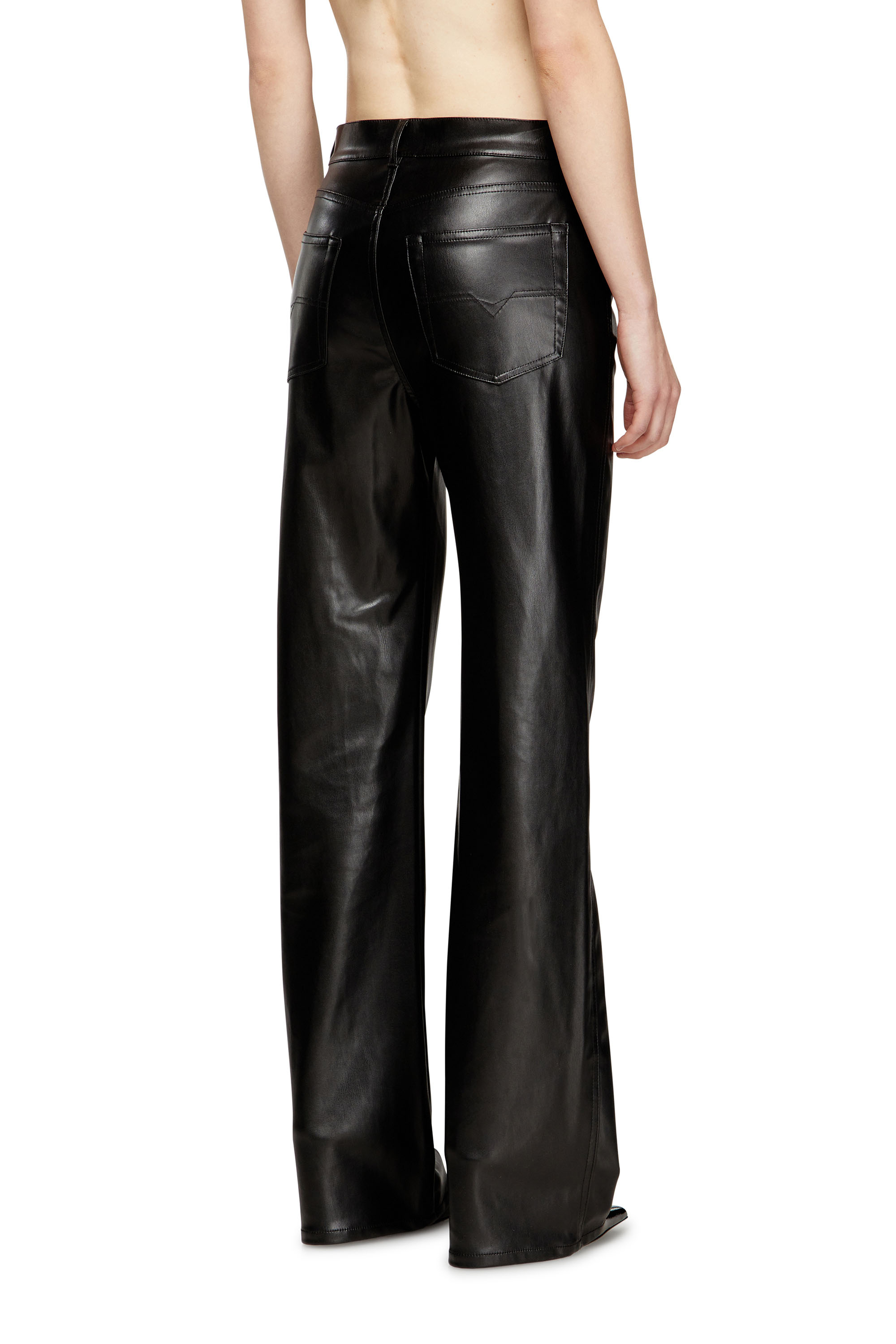 Diesel - P-LAIN, Female's Five pocket pants in coated fabric in Black - 4