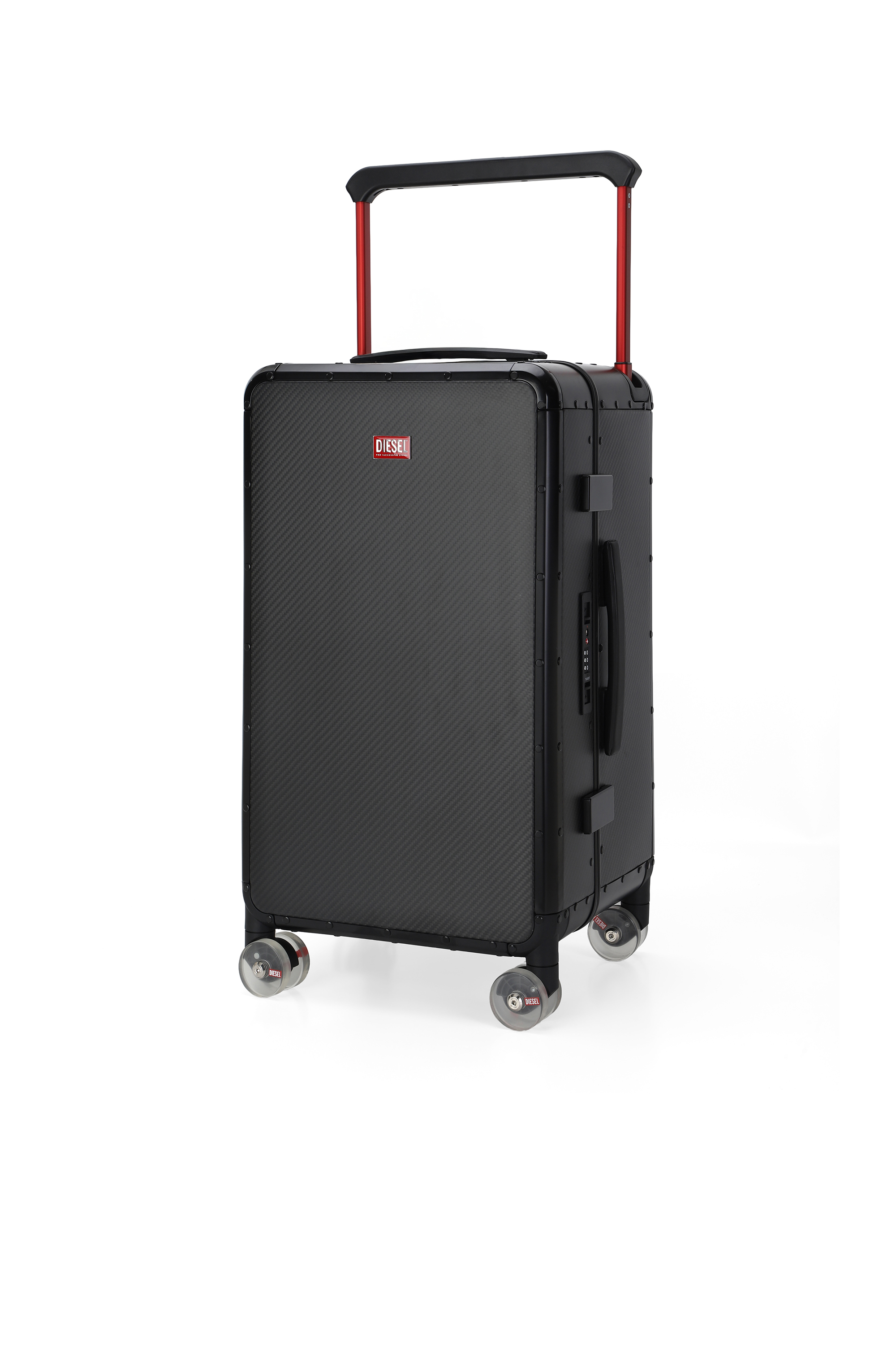 DIESEL ブラック/レッド ハンドバッグ UNI Women's Carbon fiber suitcase size M | Black | Diesel