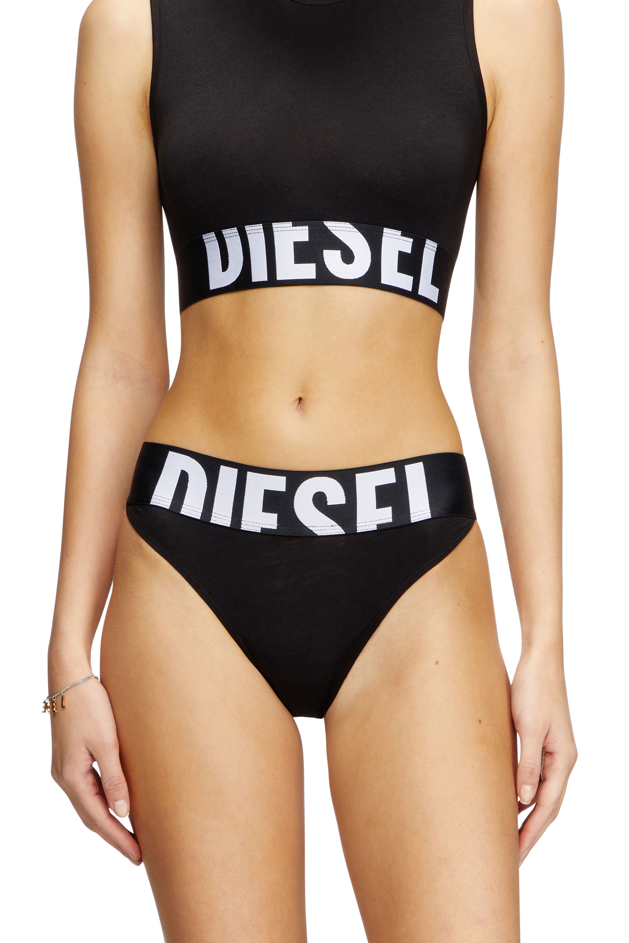 Diesel - LOLA-D-POP-3PACK, Lot de trois culottes avec logo découpé Femme in Noir - 1