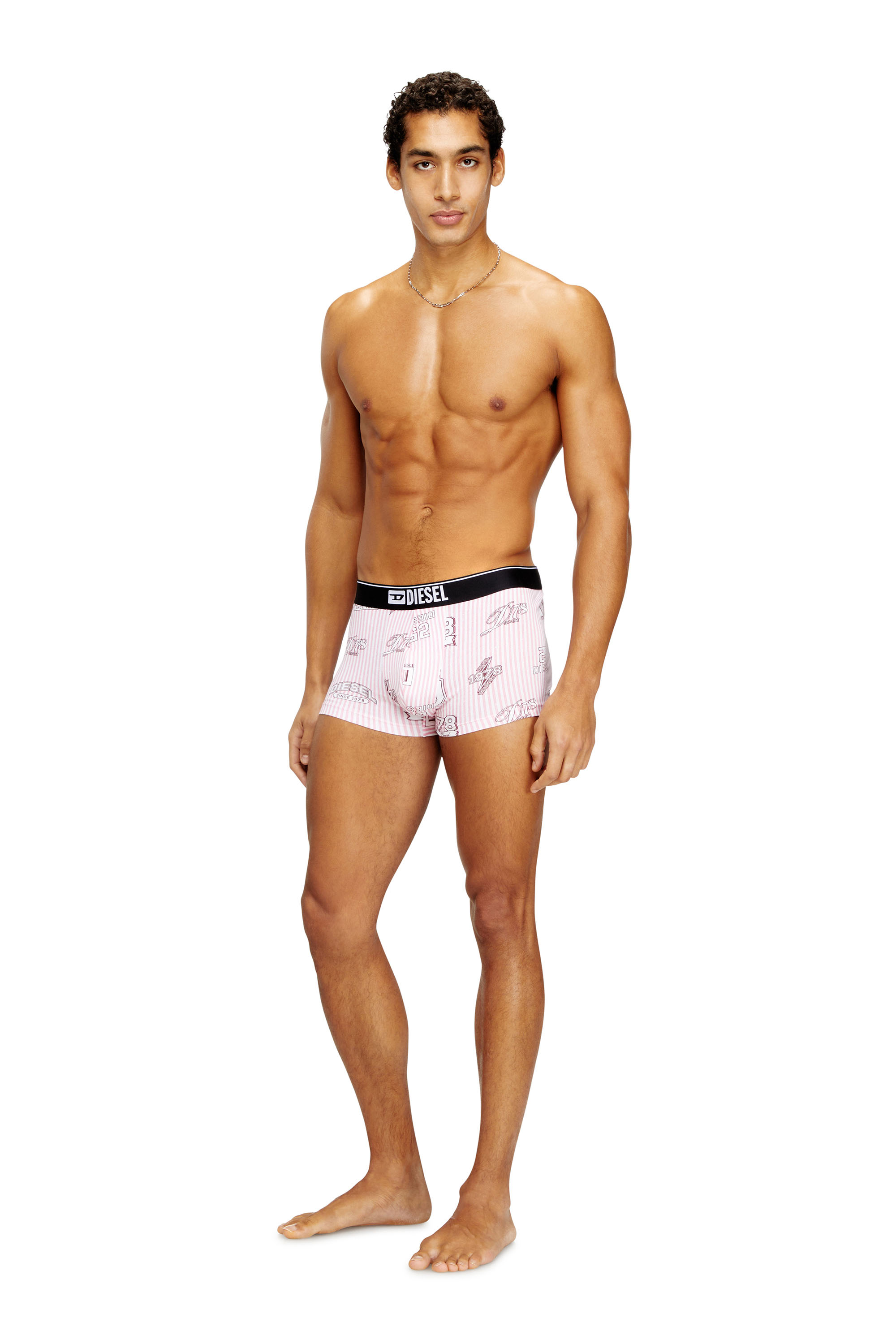 Diesel - DAMIEN-D-BOX-3PACK, Man's 3-pack of stretch cotton boxers with all-over print in Black/White - 2