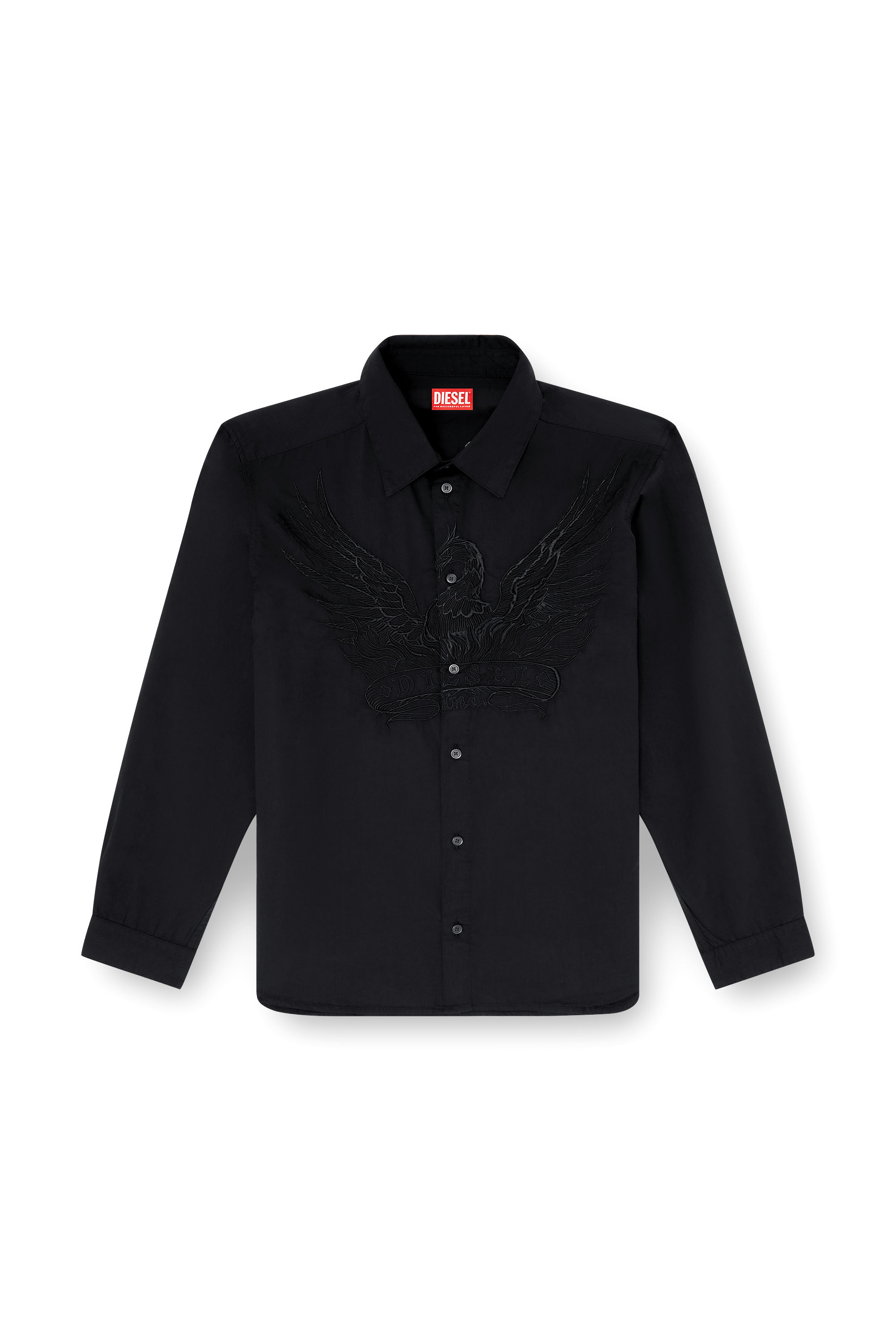 Diesel - S-SIMPLY-A-JMCK, Man's Cotton-cupro shirt with embroidered patch in null - 3