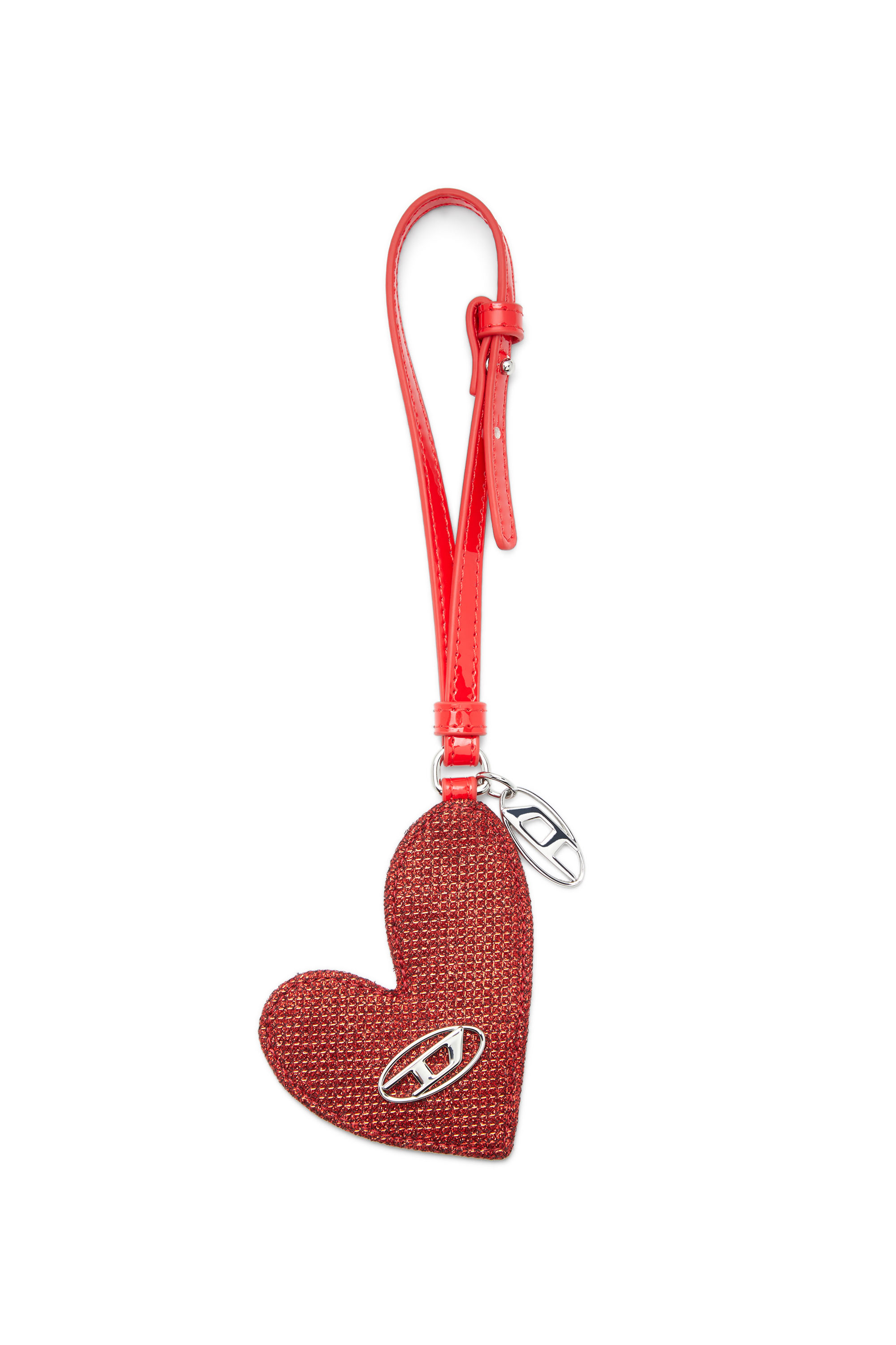 Diesel - PLAY MIRROR, Woman's Heart charm with logo in metal in Red - 1
