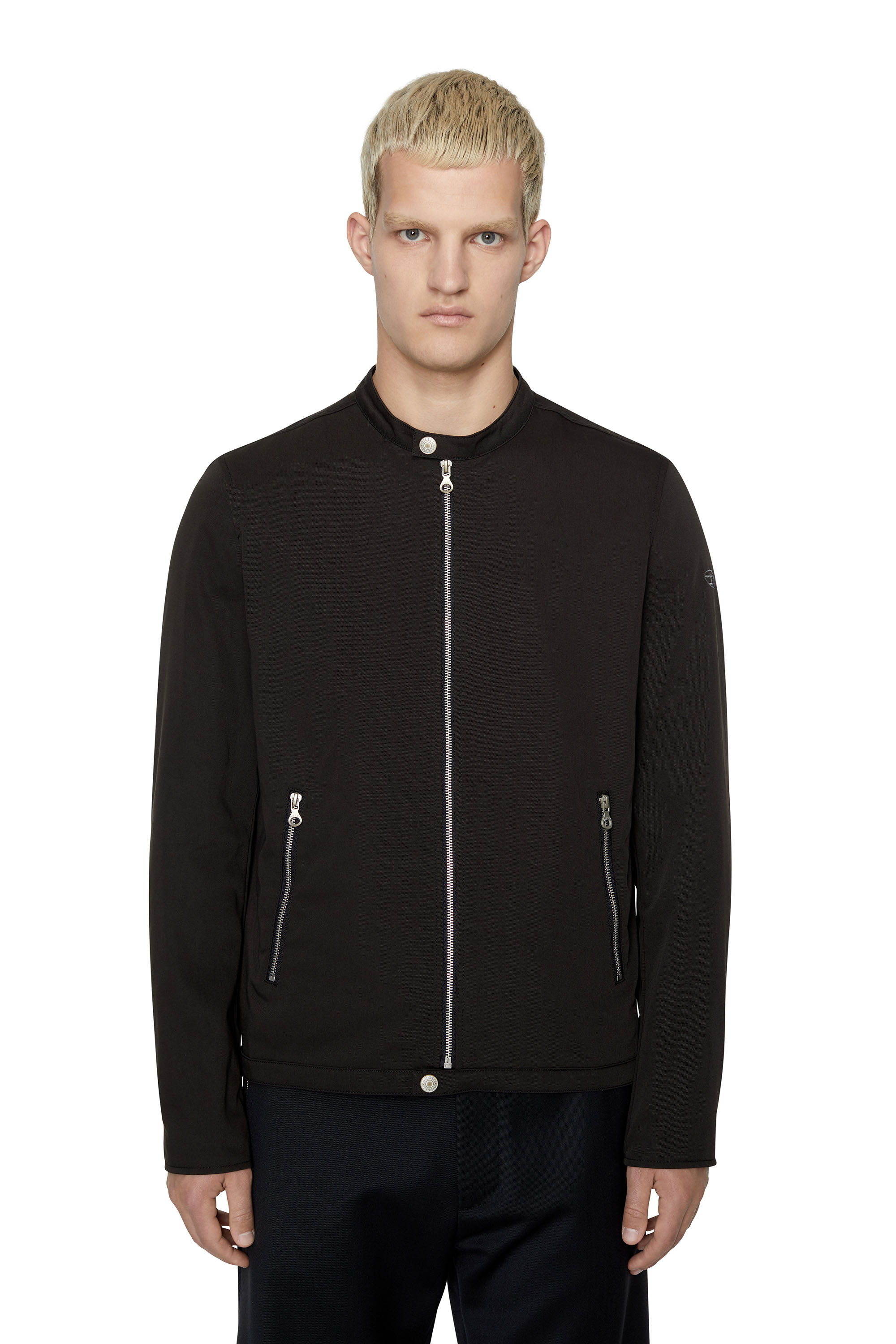 DIESEL ブラック J-Glory-Nw ジャケット J-GLORY-NW Man: Biker jacket in cotton-touch nylon | Diesel