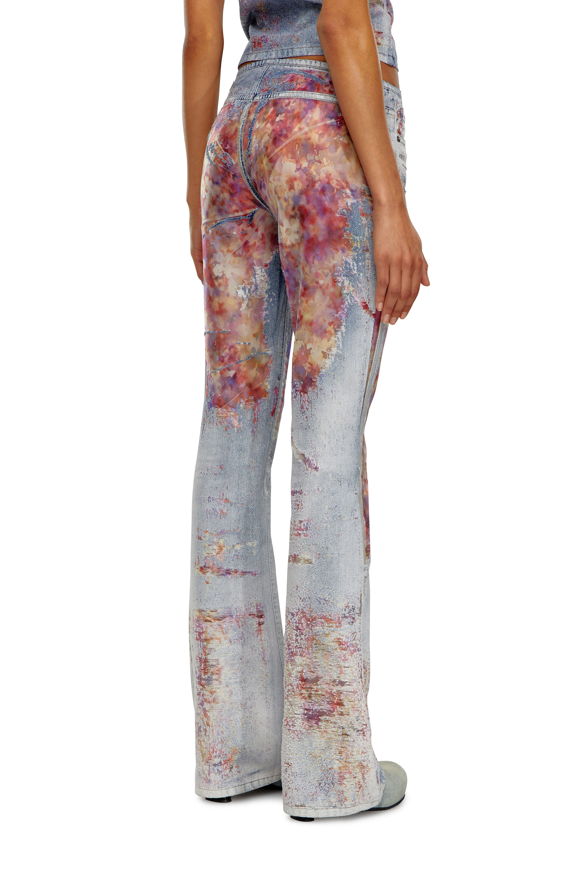 Diesel - Woman's Bootcut Jeans D-Shark 068MY, Blue/Pink - 2