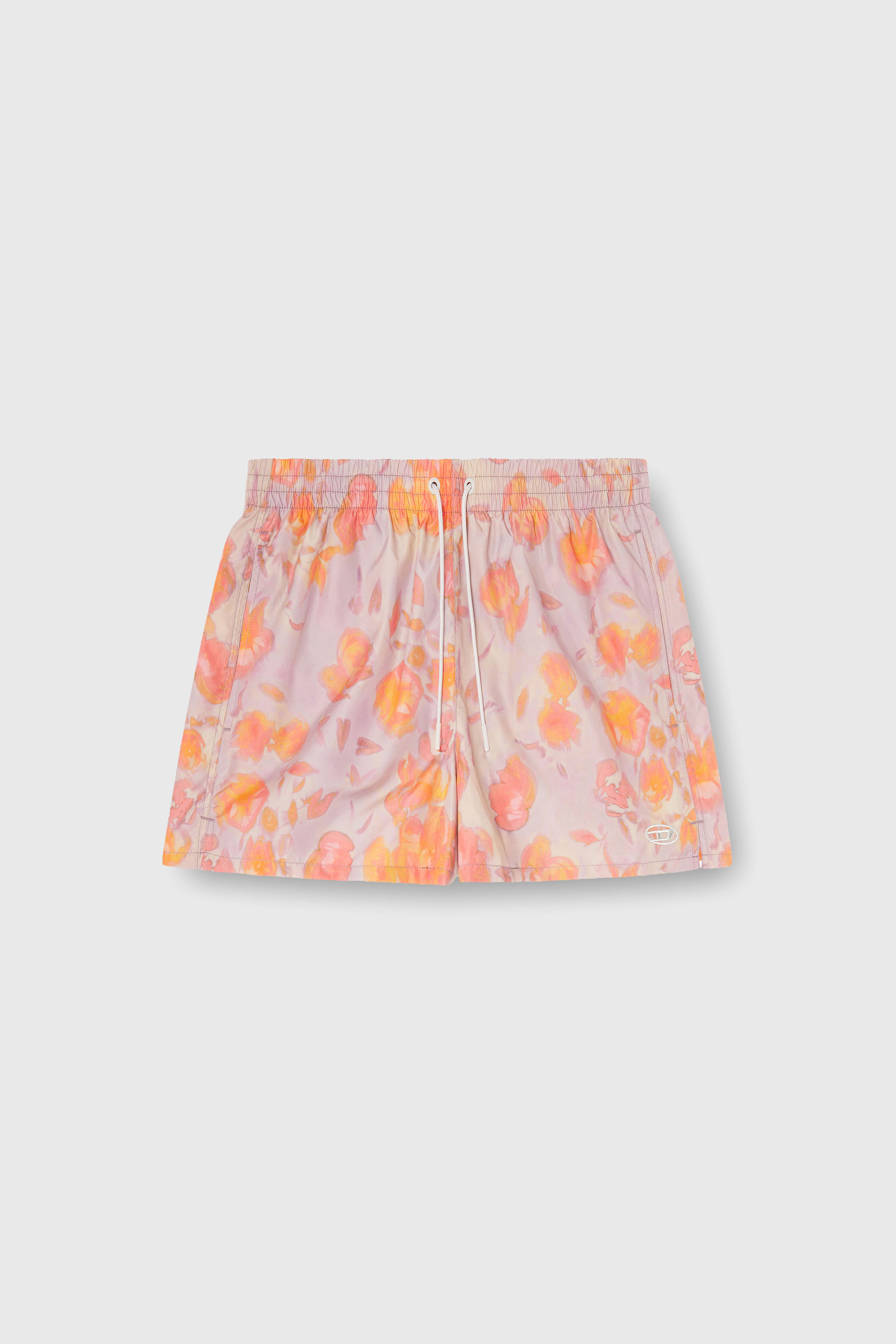 Diesel - OLLY-34-D-CORE, Man's Metallic swim shorts with floral print in Lilac - 4