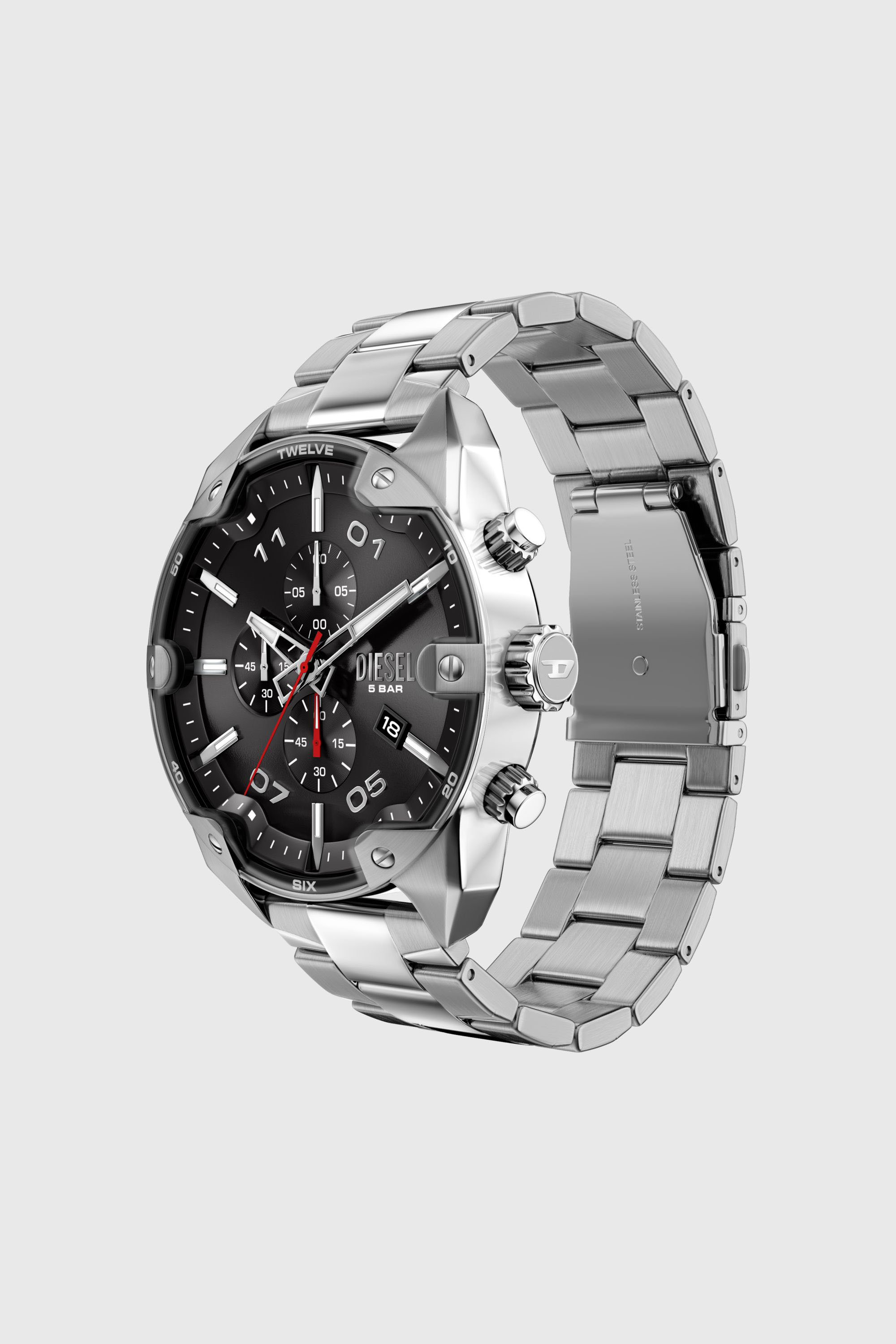 Diesel - DZ4709 WATCH, Male's Spiked Stainless Steel Watch in Silver - 2