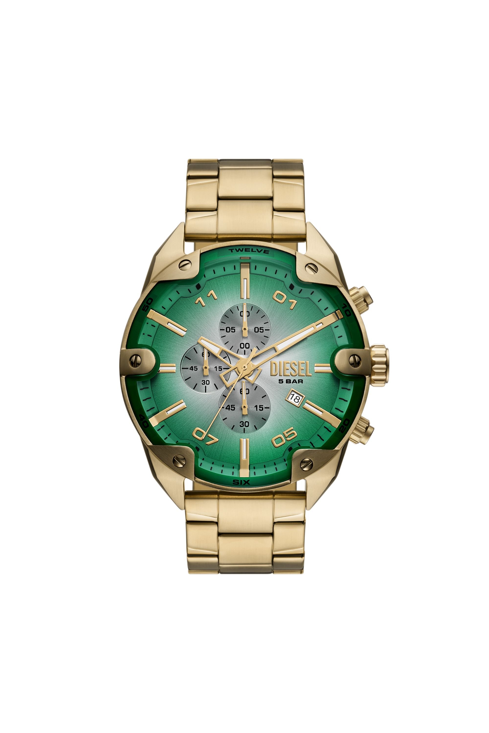Diesel - DZ4685 WATCH, Male's Spiked Stainless Steel Watch in Gold - 1