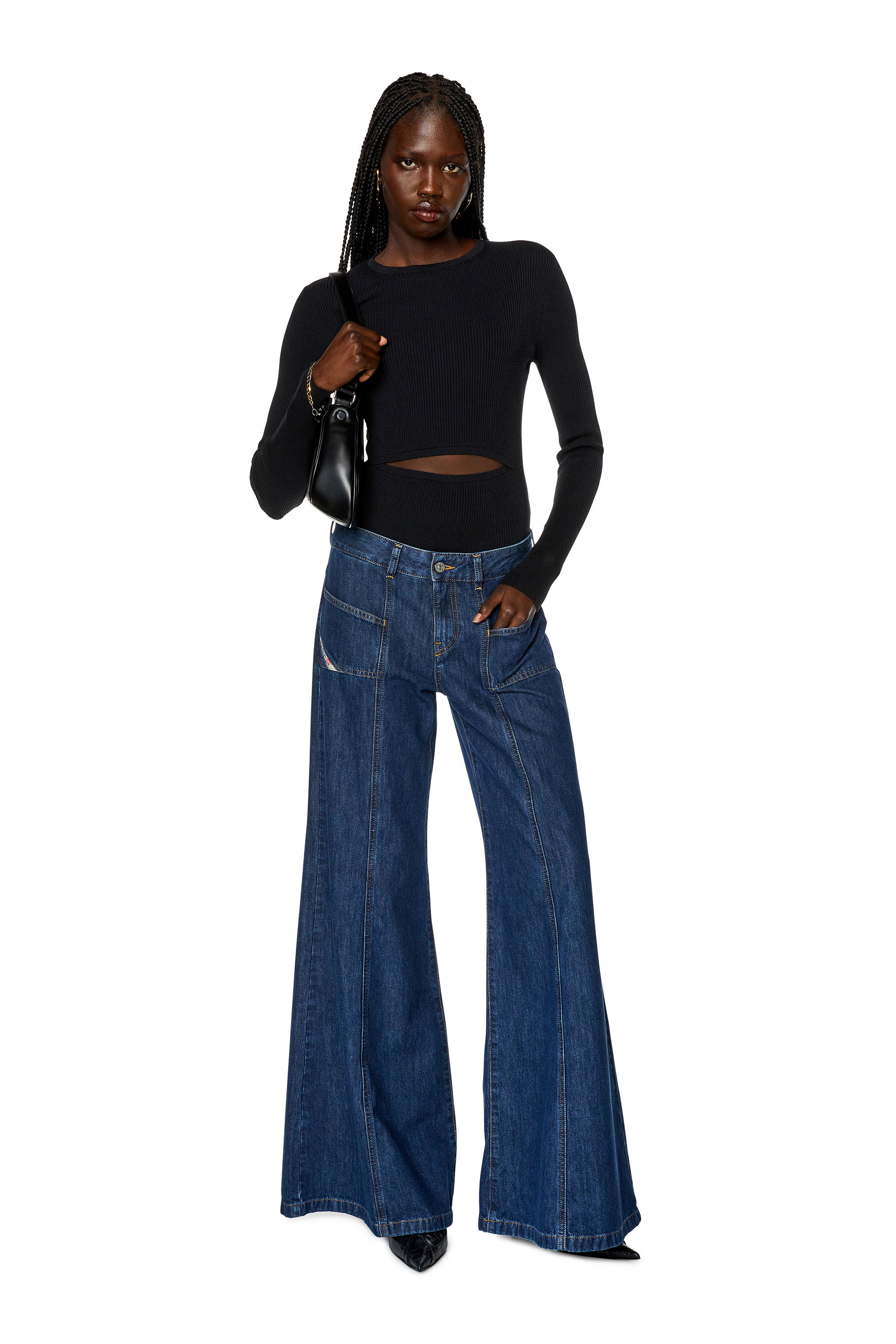 Diesel - Flare Jeans D-Akii 09H99 Mujer, Azul Oscuro - 3