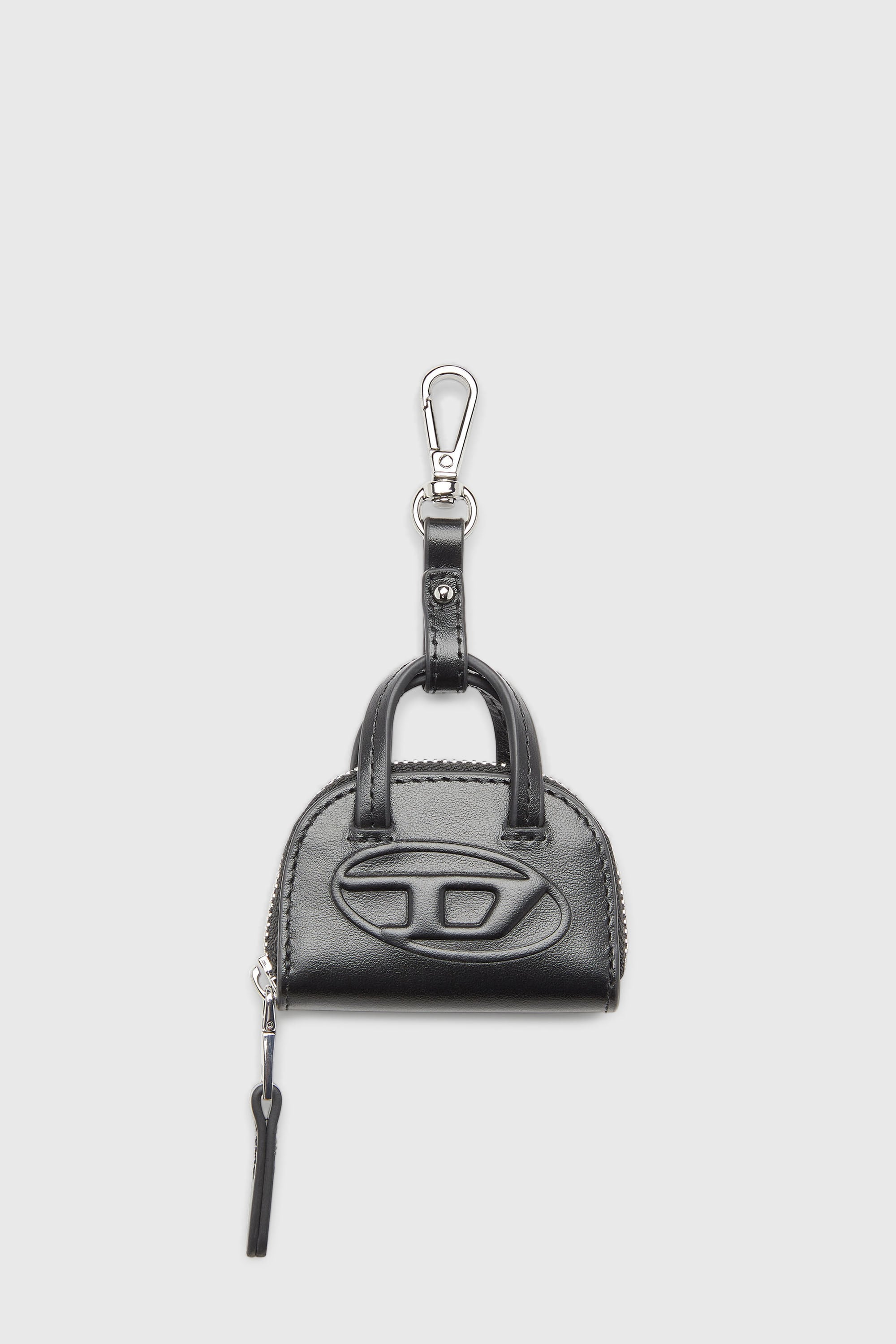 Diesel - 1DR DOME CHARMS, Female's Leather bag charm in Black - 1